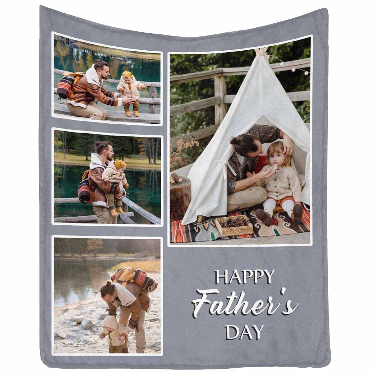 Custom Photo Blanket for Dad - Personalized Fleece Throw Gift for Birthday, Father's Day, Christmas | Great for Dad, Mom, Grandpa, Sister & Family | Cozy Home Decor, Wedding Gift, Anniversary Present