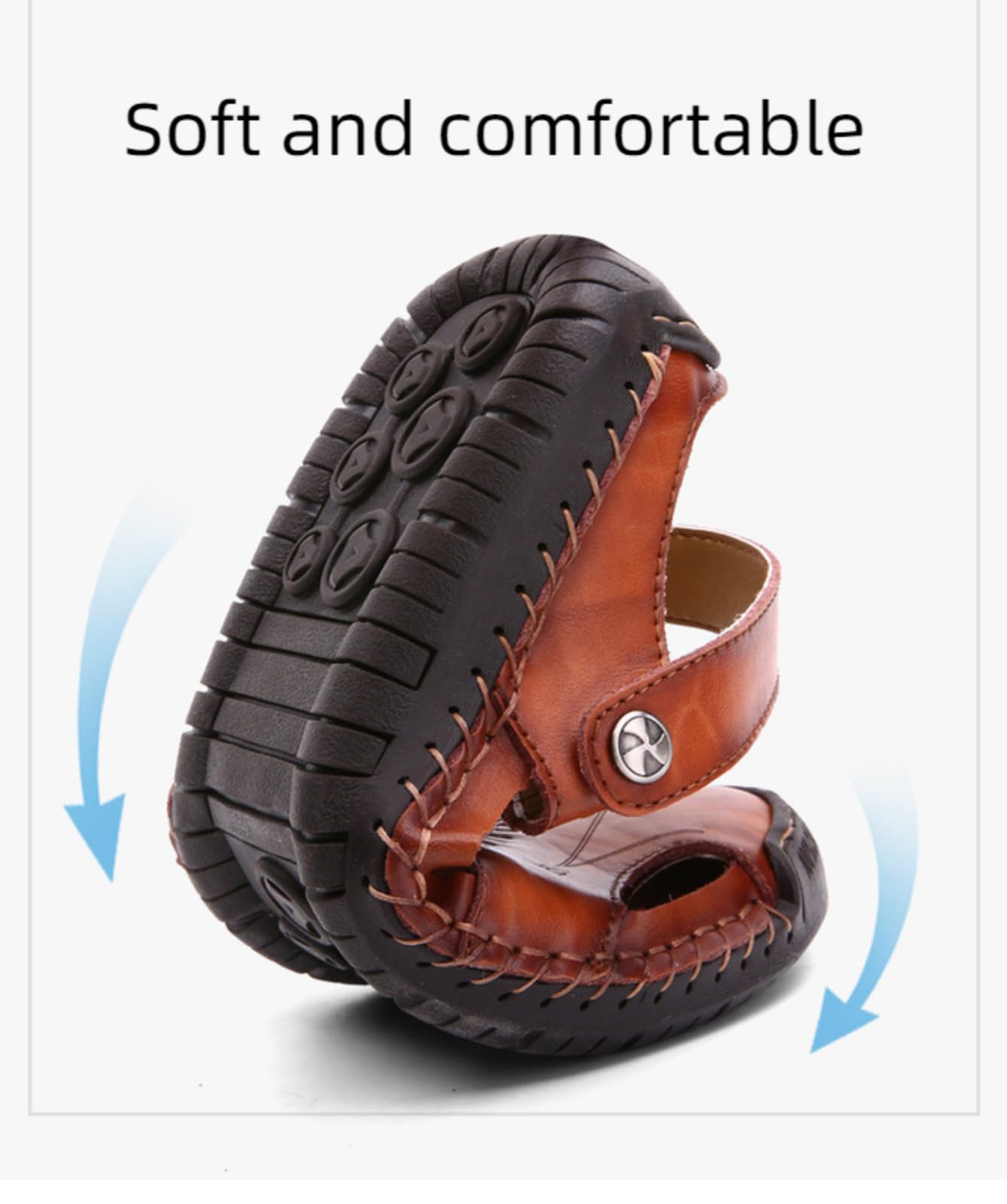 VAVENI Men's Summer Sandals - Breathable Beach Shoes, Casual Slippers with Stitched Design, Sizes 38-48 | Perfect for Beach Vacations, Poolside Lounging & Summer Outdoor Activities