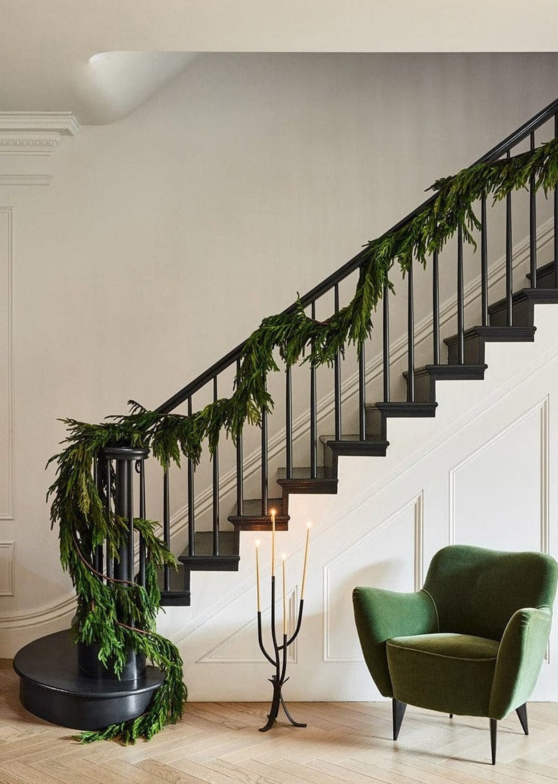 Real Touch Norfolk Pine Artificial Garland - 180 Inch Lifelike Faux Greenery for Entryway, Staircase & Holiday Decor - Perfect for Christmas, Weddings & Home Styling