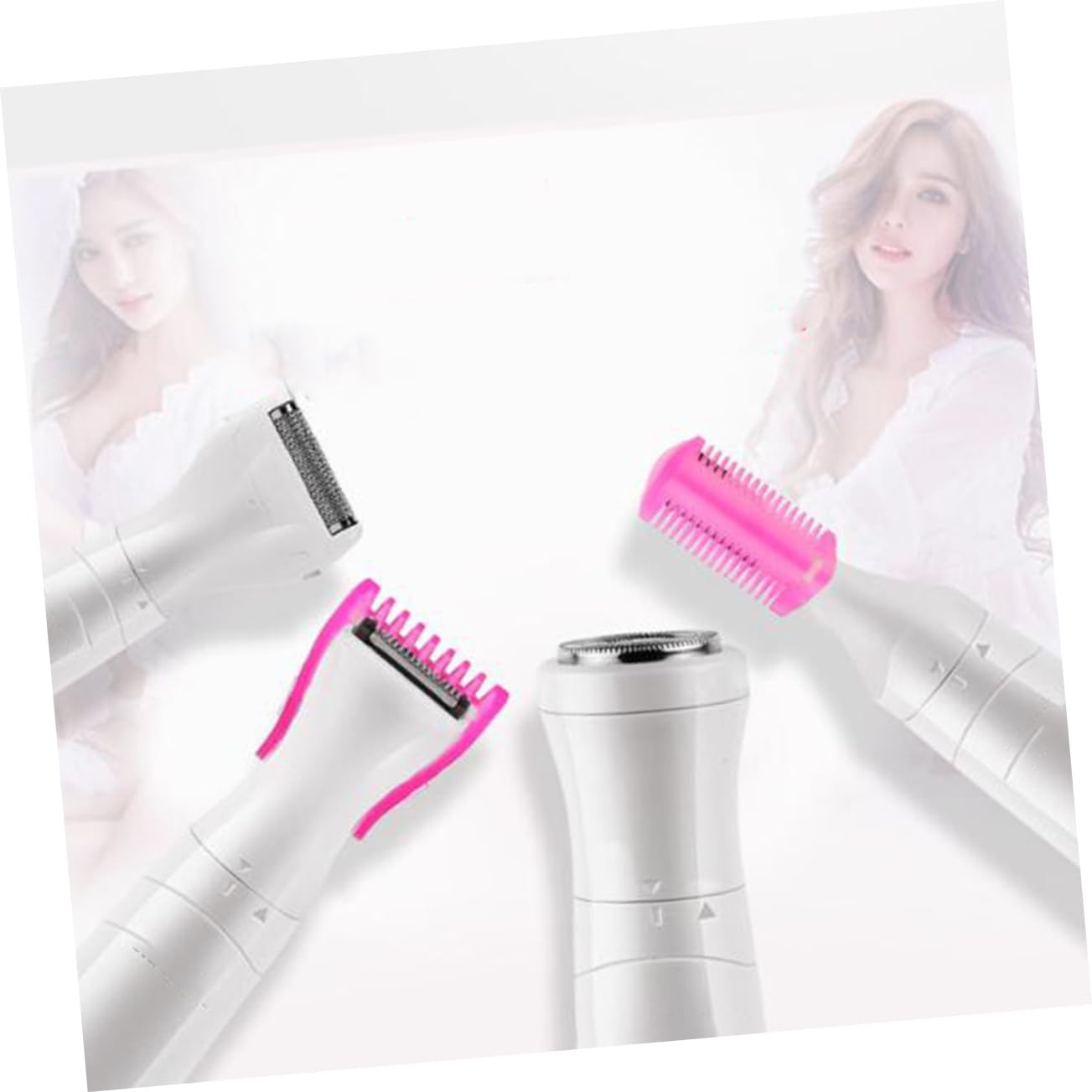 Pearl White USB Rechargeable 4-in-1 Electric Razor for Women - Painless Hair Removal, Smooth Skin, Underarm & Body Shaver - Perfect for Travel, Gym & Daily Beauty Routine