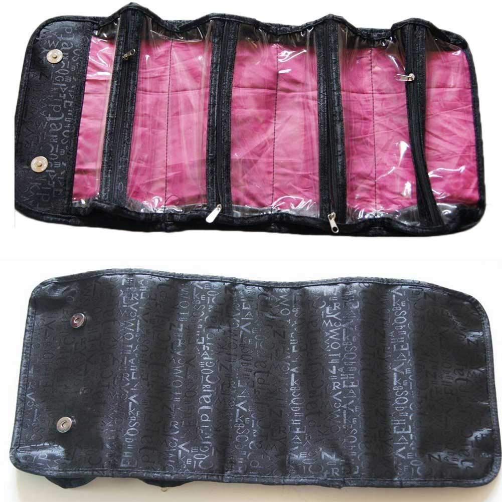 Divik Women's Detachable Hanging Toiletry Bag - Foldable Travel Makeup Organizer with Cosmetic Dividers - Portable Quick Roll Up Cosmetic Bag for Women & Girls (1 Piece) - Perfect for Travel, Gym, Camping & Daily Use