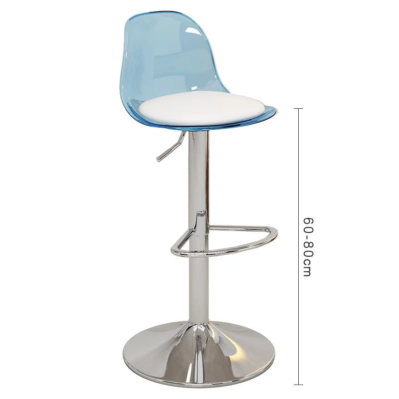 Modern Acrylic Bar Stools for Kitchen Counter - Clear Transparent Reception Stools with Comfortable Seat - Perfect for Home Bar, Kitchen Island, Restaurant & Office Reception Area