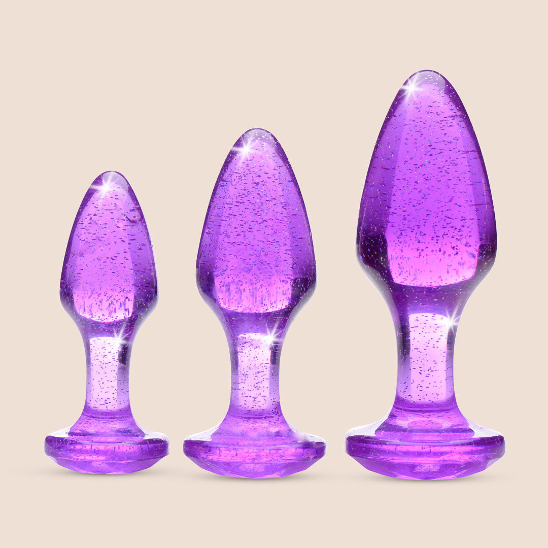 Sparkling Gem Anal Plug Set - 3 Piece Jeweled Butt Plugs for Women & Men | Sensual Play, BDSM, Couples & Solo Use