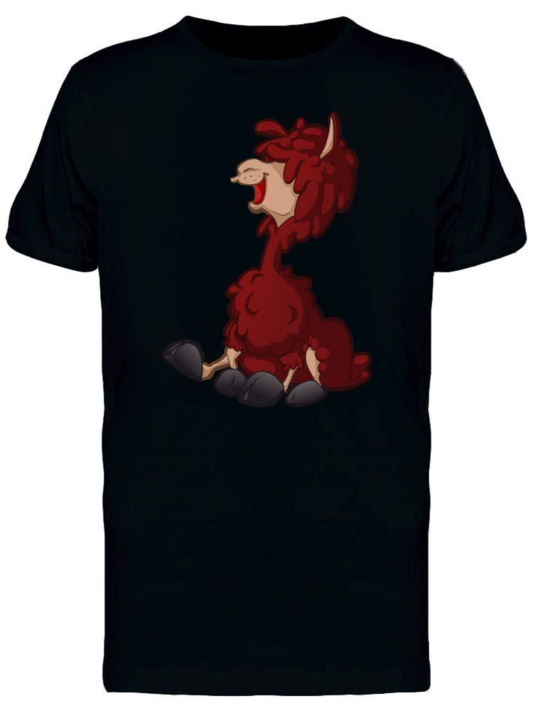 Stylish Red Cartoon Llama Graphic T-Shirt for Men - Soft Cotton Casual Tee for Everyday Wear, Street Fashion & Funny Outfits