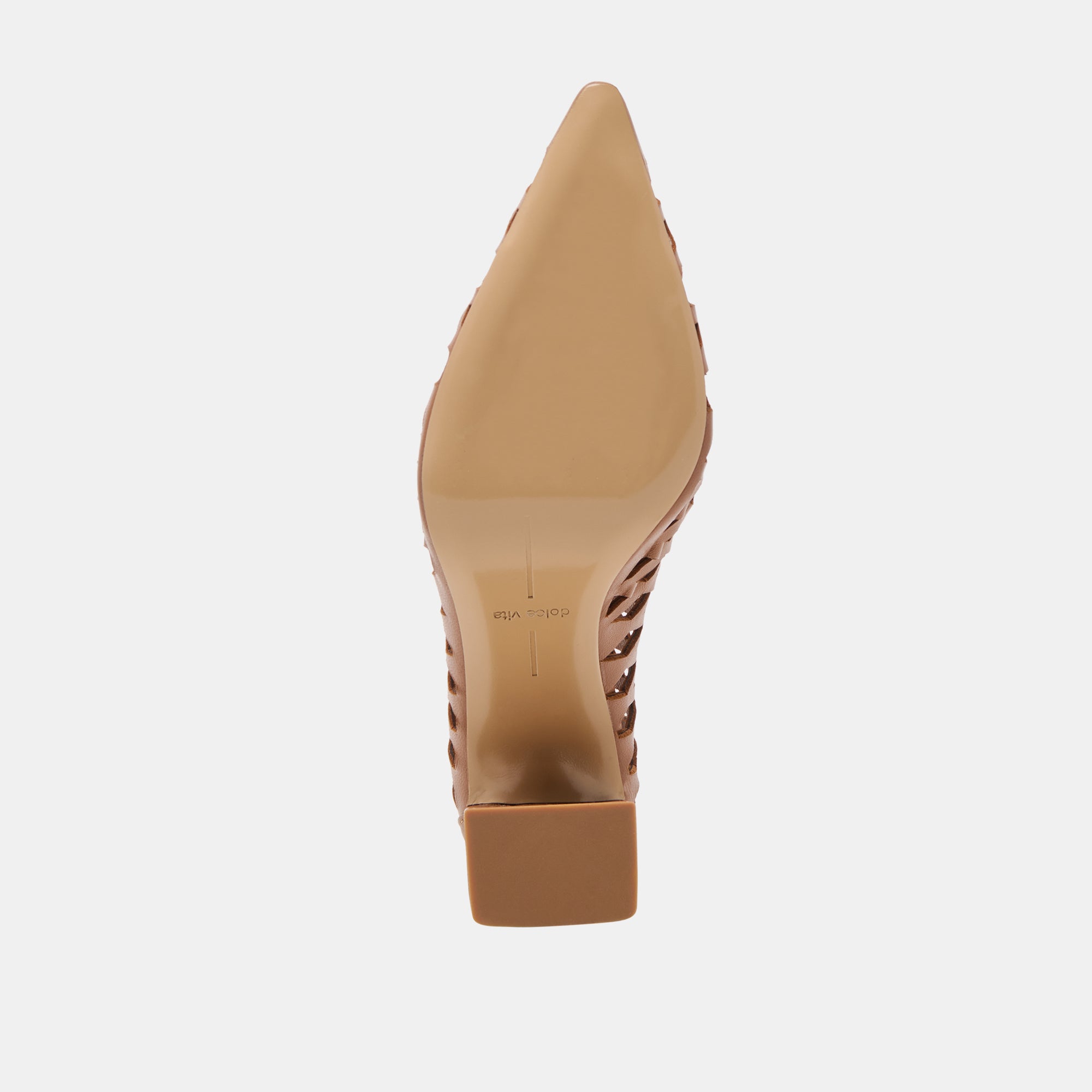 TANYA Women's Cognac Woven Leather High Heels - Elegant Dress Shoes for Office, Party & Special Occasions