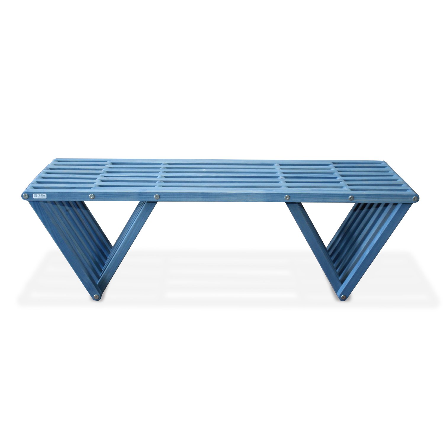 GloDea X90 Outdoor Bench - Sky Blue Patio Furniture for Garden, Backyard, and Poolside Relaxation