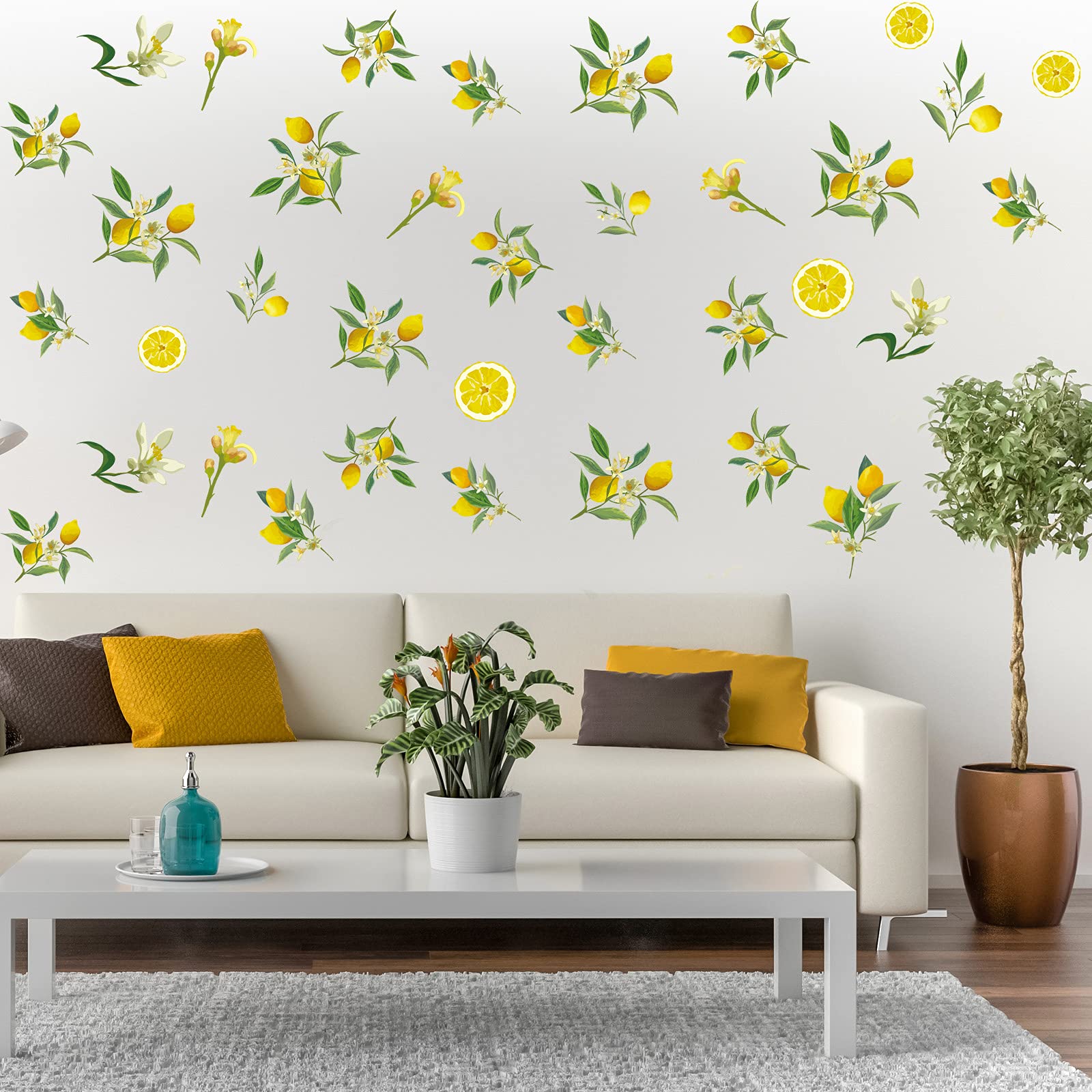 Lemon Wall Decal - Fruit Print Sticker for Kitchen, Office Decor
