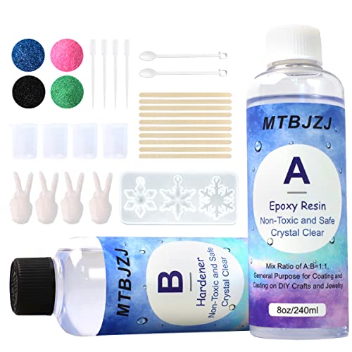 Crystal Clear Epoxy Resin Kit - 16oz Non-Yellowing, Bubble-Free Self-Leveling Art Resin for Jewelry Making, DIY Crafts, Keychains, Tumbler Cups & Art Painting | Easy 1:1 Mix Ratio | Perfect for Home Decor, Gift Making & Creative Projects
