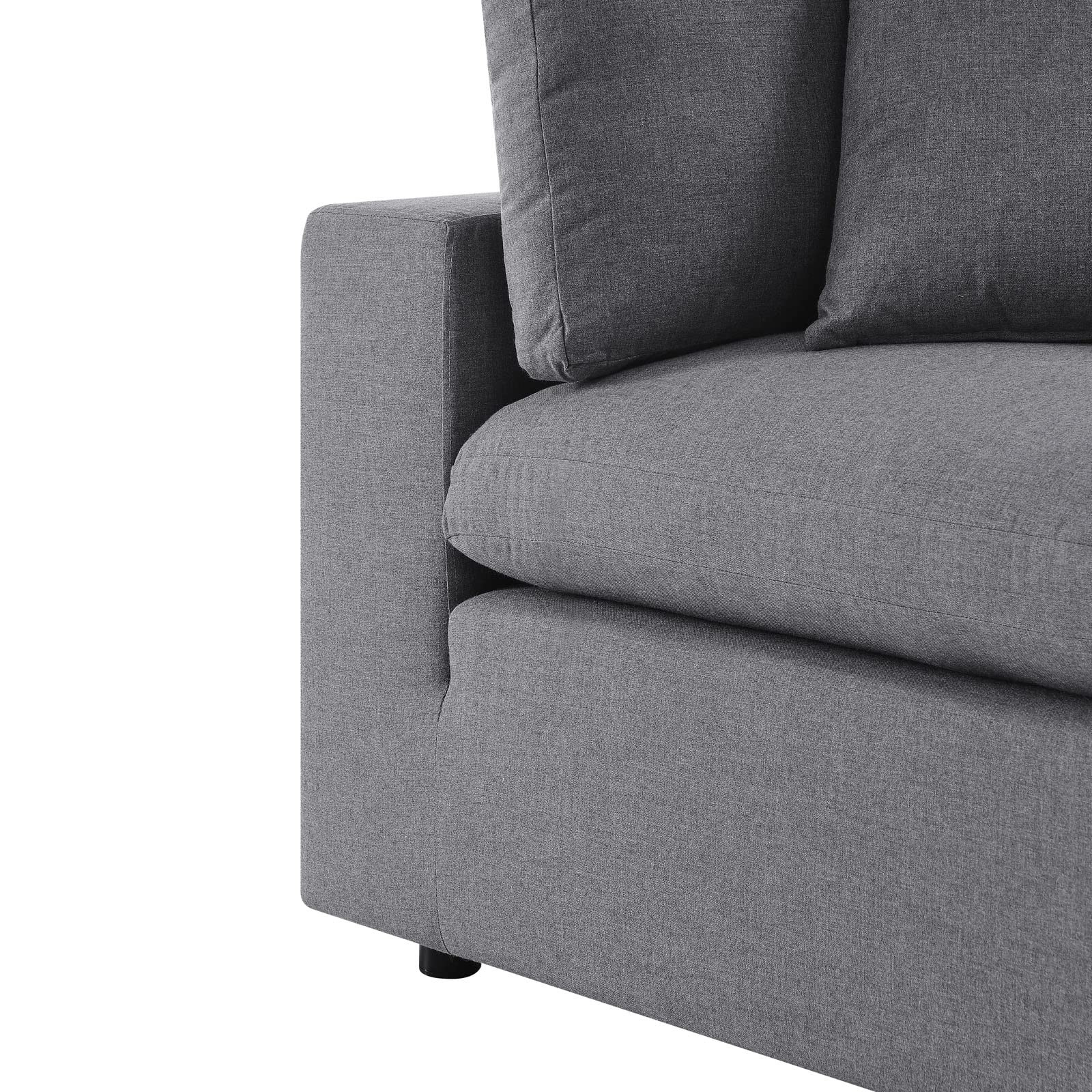 Modway Commix 5-Piece Outdoor Patio Sectional Sofa Set - L-Shaped Armless Design with Sunbrella Gray Fabric - Perfect for Backyard, Poolside & Garden Relaxation