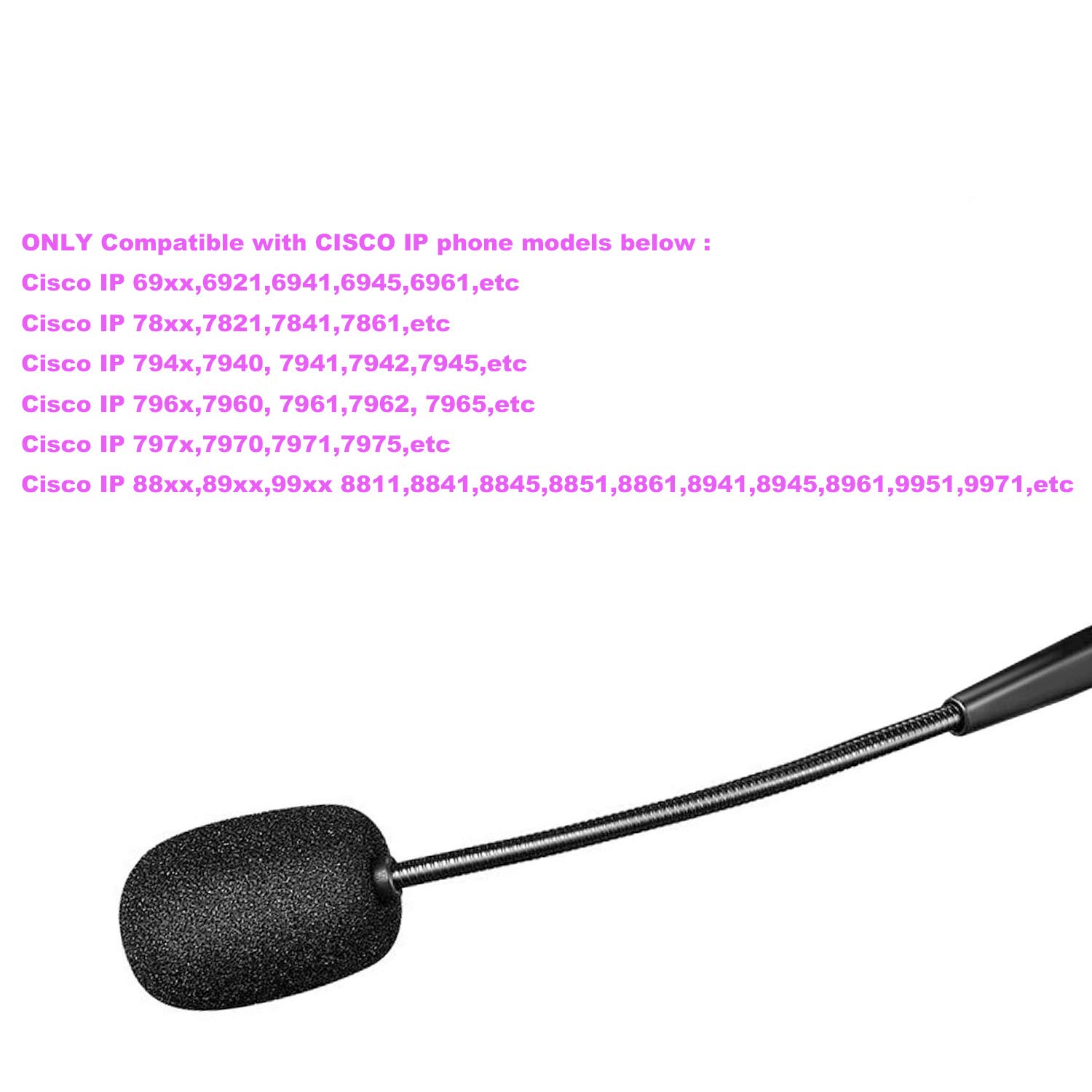 Professional Mono Call Center Headset with Noise-Canceling Mic - Compatible with Cisco IP Phones 7940-7970 & Plantronics M10/MX10 - Perfect for Office, Customer Service & Remote Work