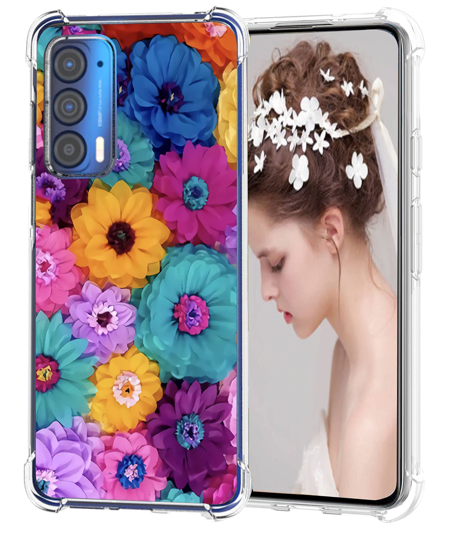 **Moto Edge 2021 Case | Moto Edge 5G UW Case | Ultra-Thin TPU Shockproof Phone Cover with Reinforced Corners | Floral Design for Women & Girls | Perfect for Everyday Use & Travel**