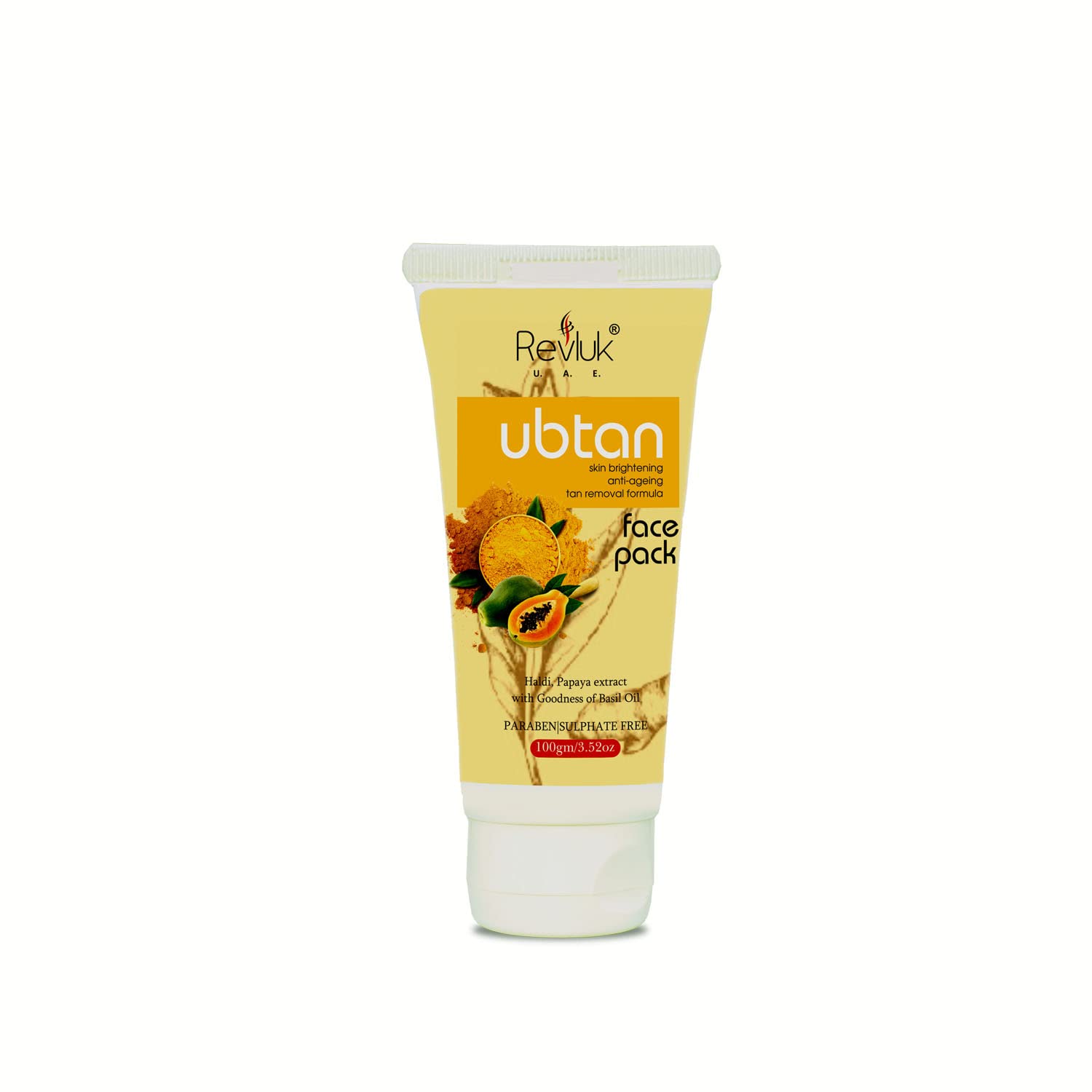 Revluk UBTAN Face Pack for Tan Removal, Oil Control, Acne & Pimples Treatment – 100gm Detan & Brightening Facial Mask for Glowing Skin | Perfect for Daily Skincare & Post-Sun Care Routine