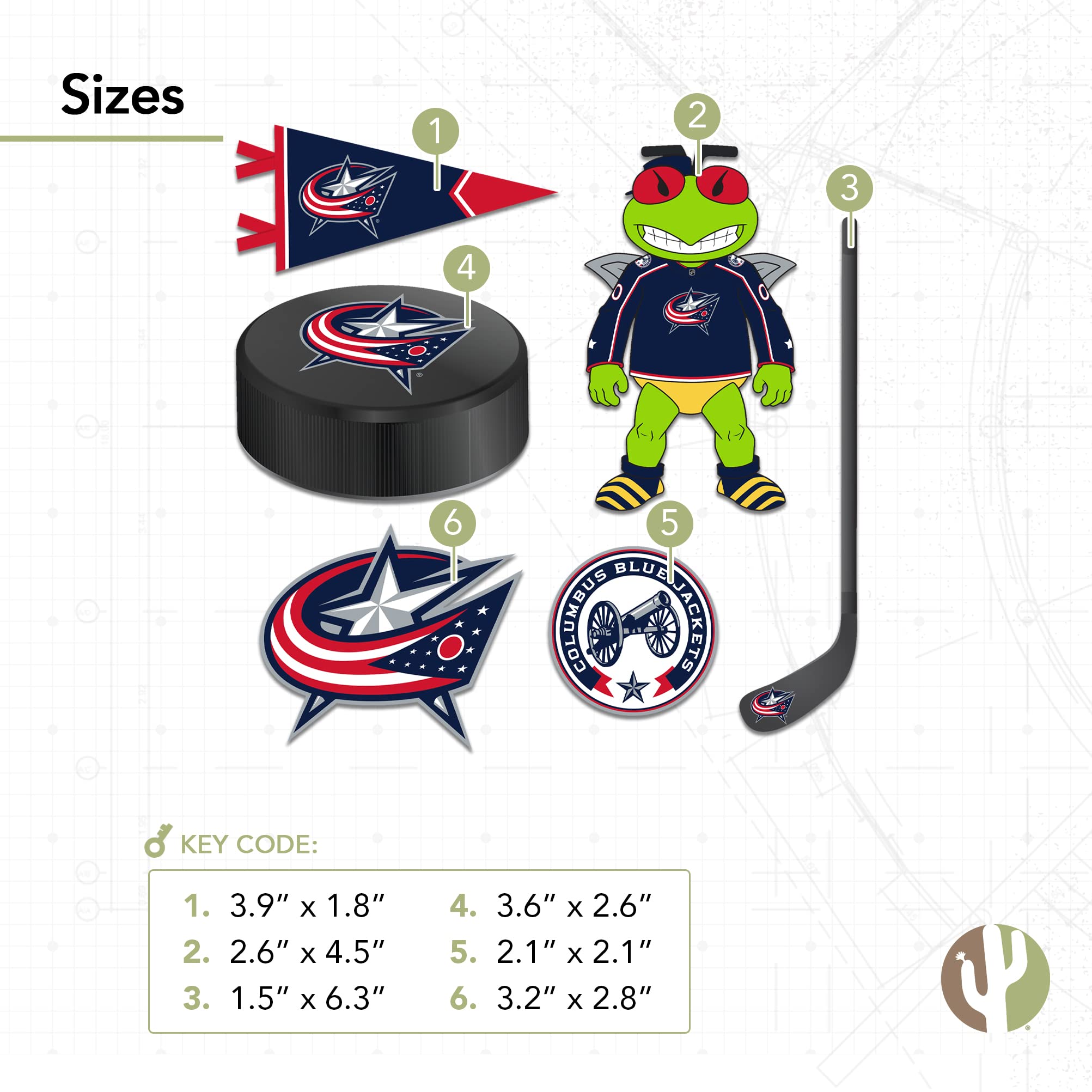 Columbus Blue Jackets NHL Team Desert Cactus Vinyl Decal Sticker - Waterproof Laptop, Water Bottle, Car, Scrapbook Decoration - Perfect for Hockey Fans & Sports Enthusiasts