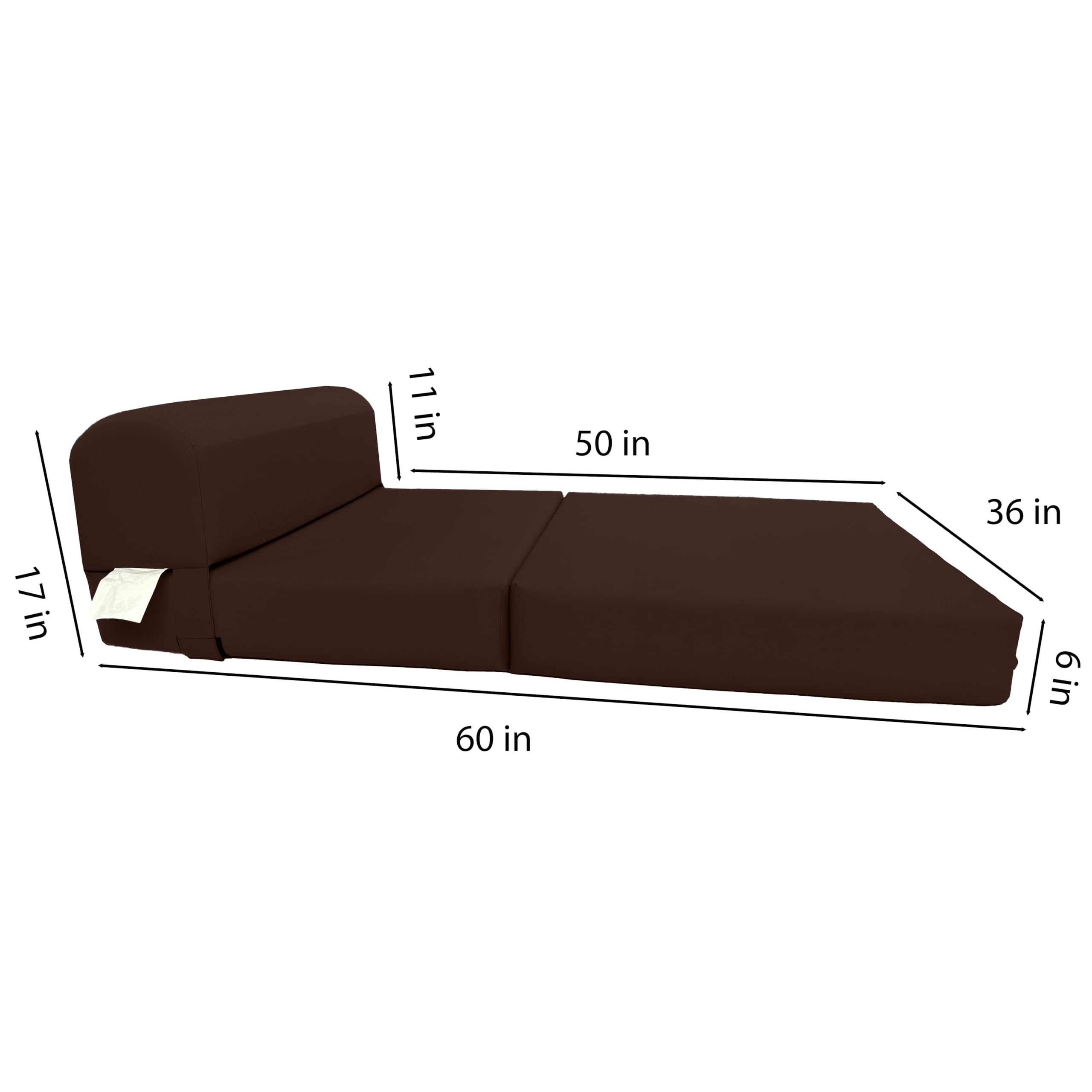 D&D Futon Sleeper Chair - Convertible Folding Bed & Sofa with High Density Foam Mattress (70