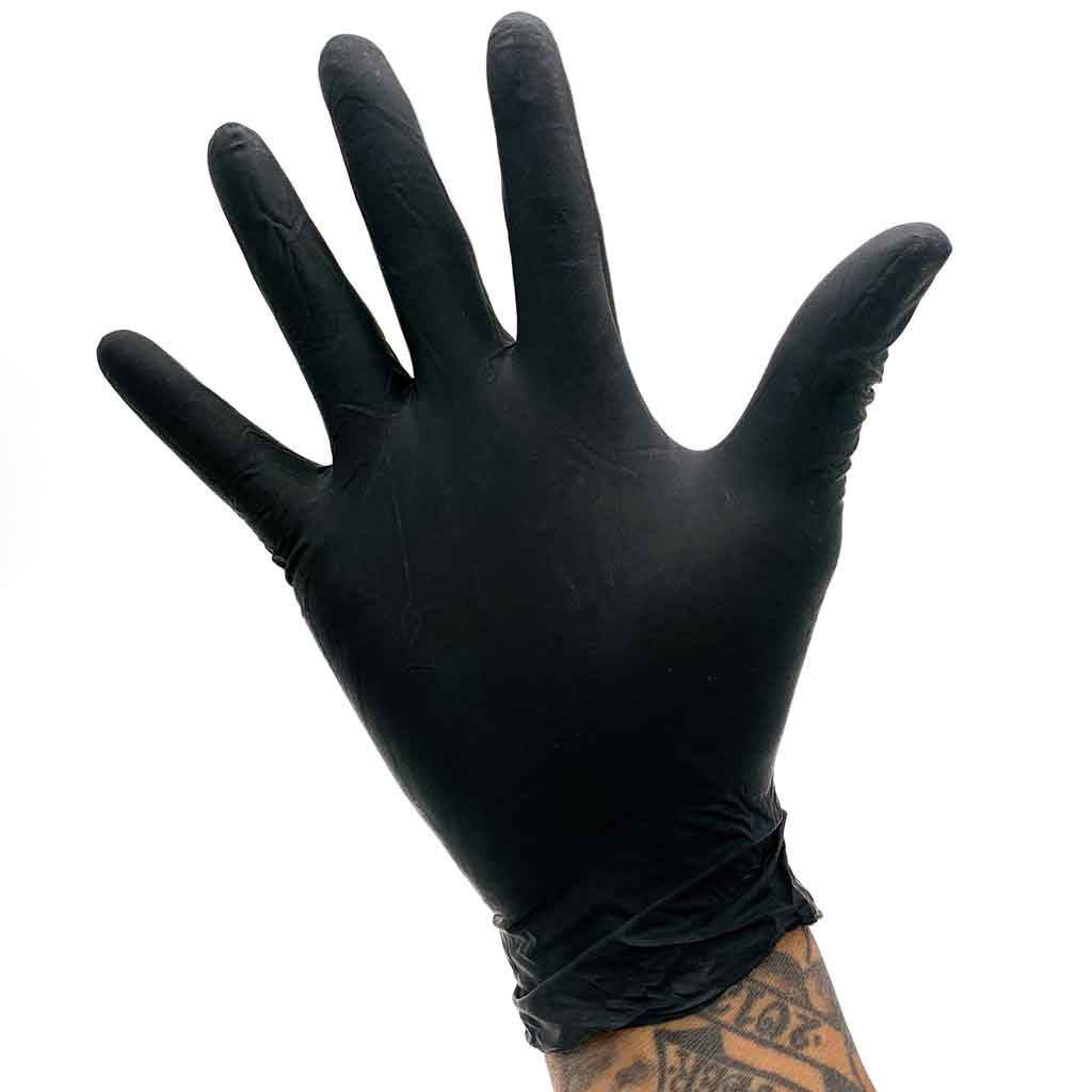 Premium Black Pearl 6mil Nitrile Exam Gloves - Powder Free, Latex-Free, Disposable Medical Gloves for Healthcare, Tattoo, Salon & Food Handling - Box of 100 Gloves