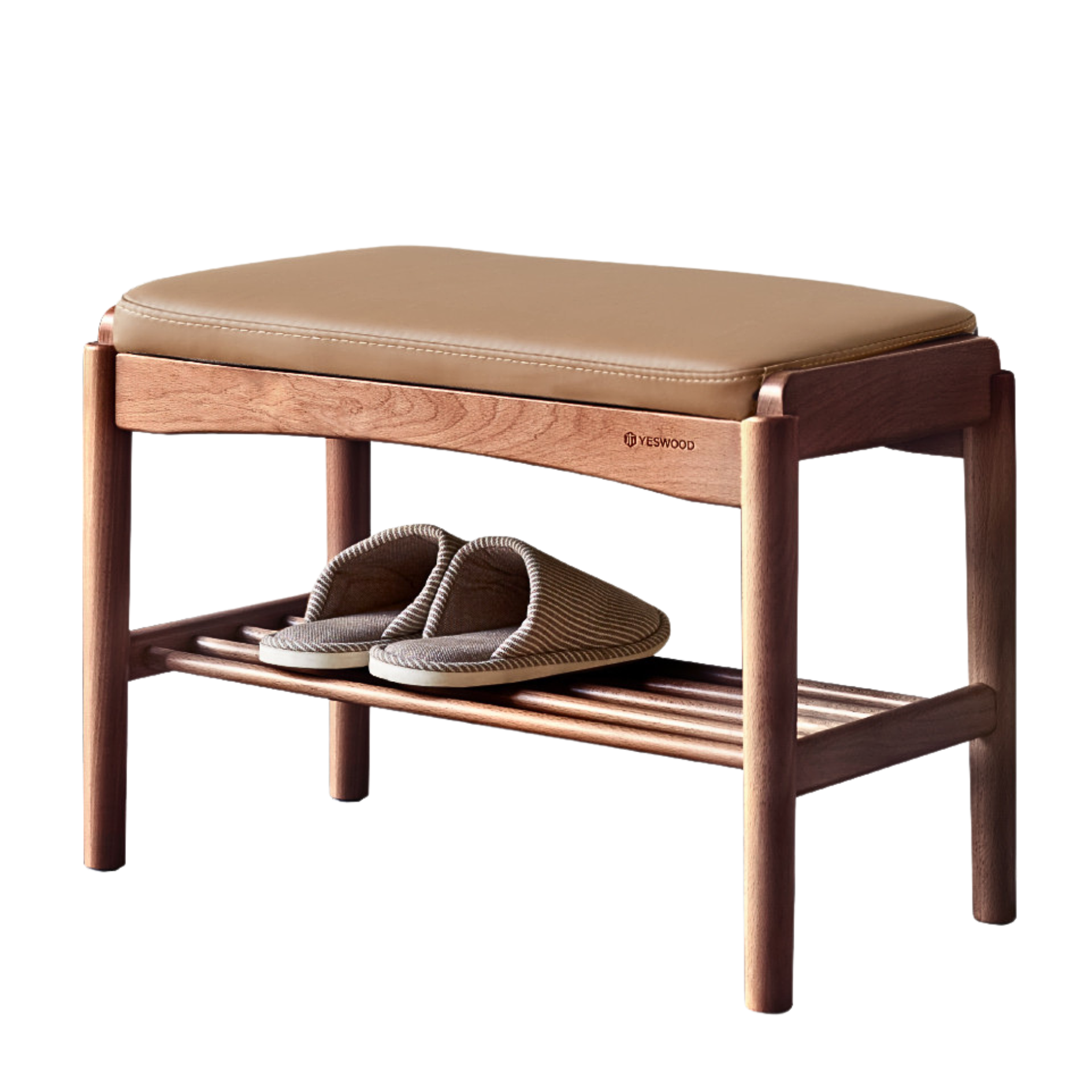 Solid Wood Shoe Storage Bench - Beech, Cherry, Walnut & Oak - Entryway Organizer for Home & Closet Storage
