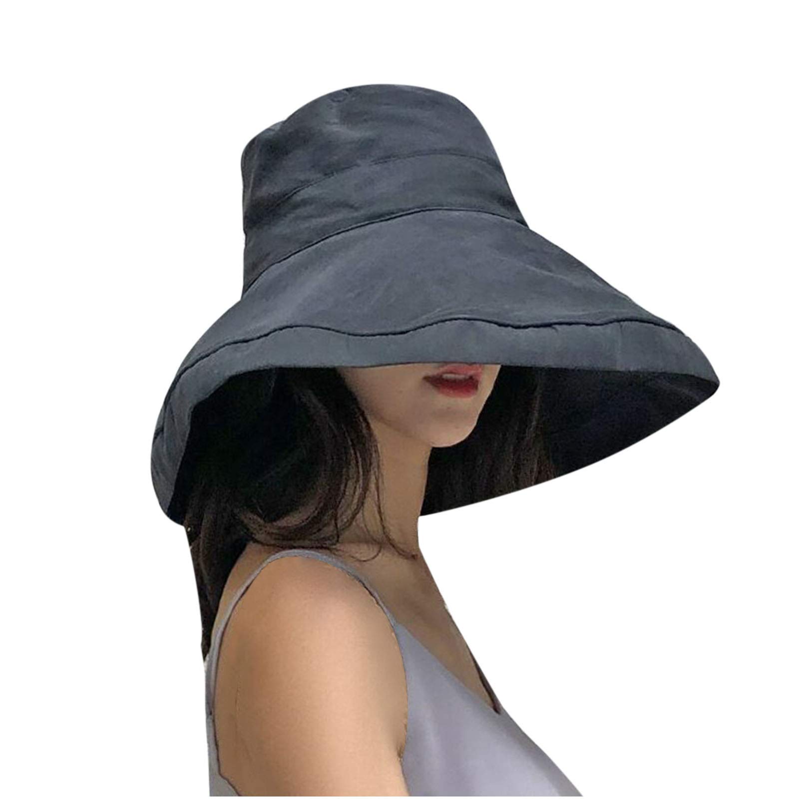 Women's Solid Color Foldable Beach Hat - Elegant Japanese Style Fisherman Sun Hat for Ladies, Baseball Cap with Wide Brim, Perfect for Outdoor Activities, Travel, and Summer Fashion