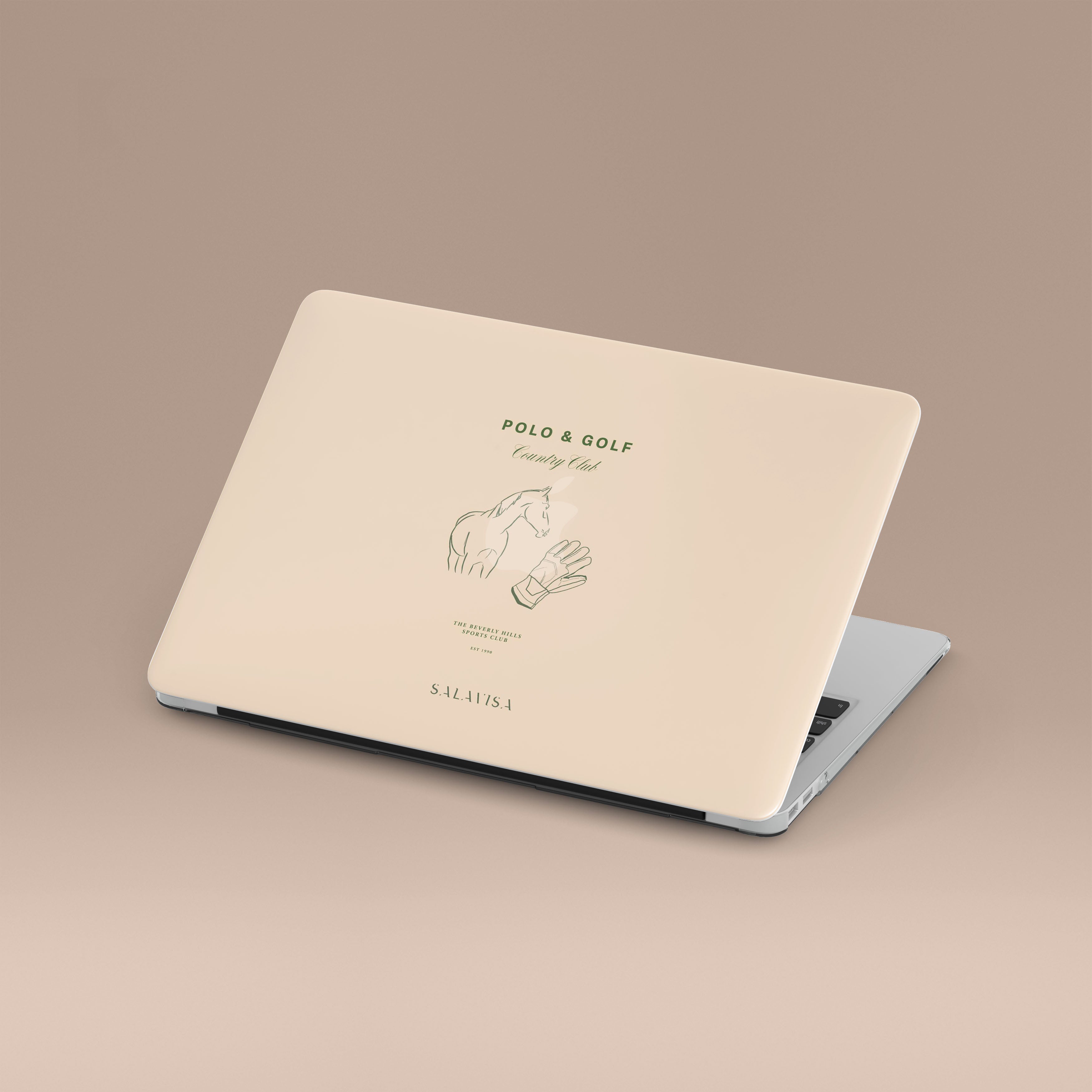Premium Beige Country Club Laptop Case for MacBook Air/Pro - Stylish Protective Cover for Work, Travel & Everyday Use