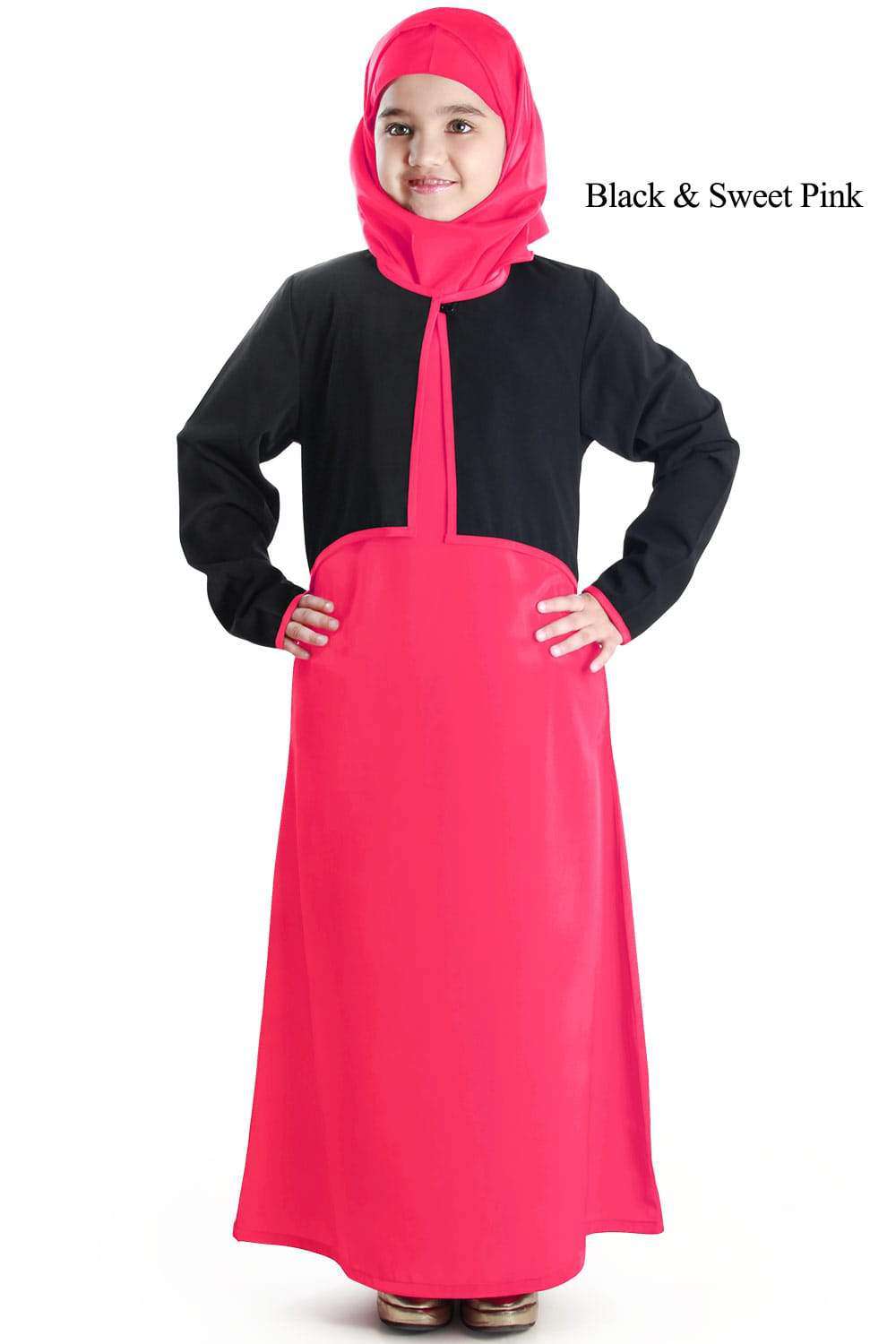Shalimar Girls Islamic Abaya Dress - Modest Prayer Dress for Kids - Perfect for Eid, Ramadan & Mosque Wear