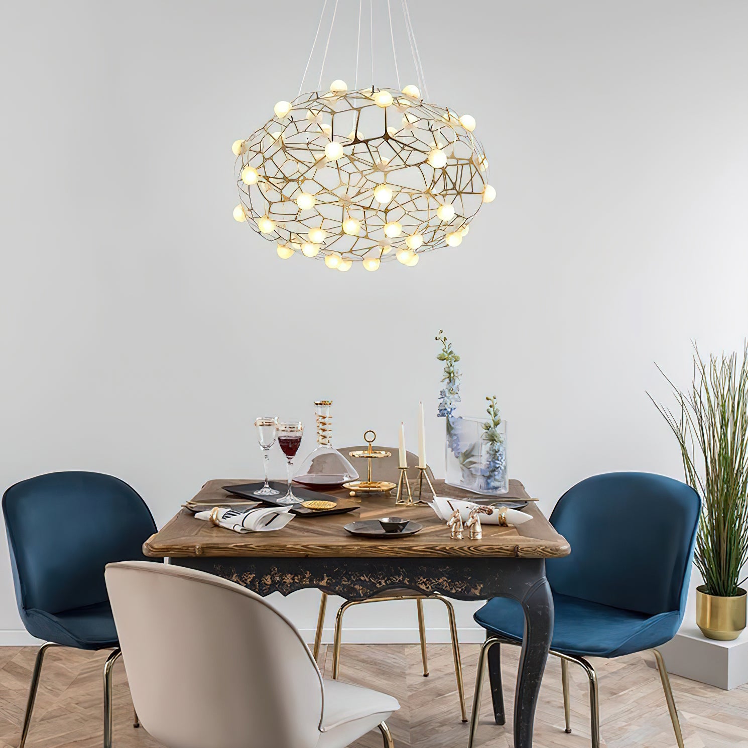 Exquisite Bird's Nest Chandelier - Elegant Crystal Ceiling Light Fixture for Dining Room, Bedroom & Living Room Decor | Perfect for Modern Home, Wedding & Luxury Interior Design