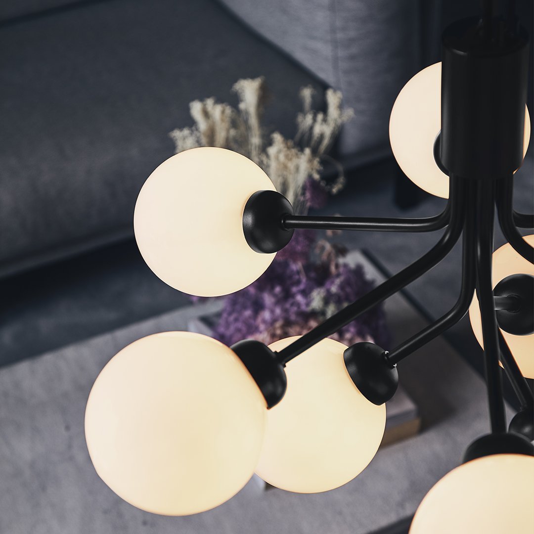Apiales 9-Light Modern Crystal Chandelier - Elegant Ceiling Lighting Fixture for Dining Room, Living Room & Bedroom Decor