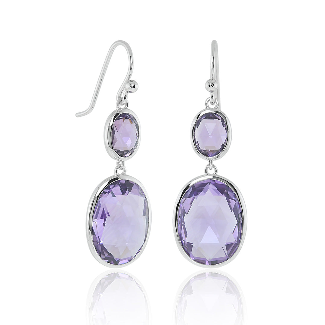 Amethyst Raindrop Earrings for Women – Elegant Purple Gemstone Dangle Earrings for Parties, Weddings & Everyday Wear