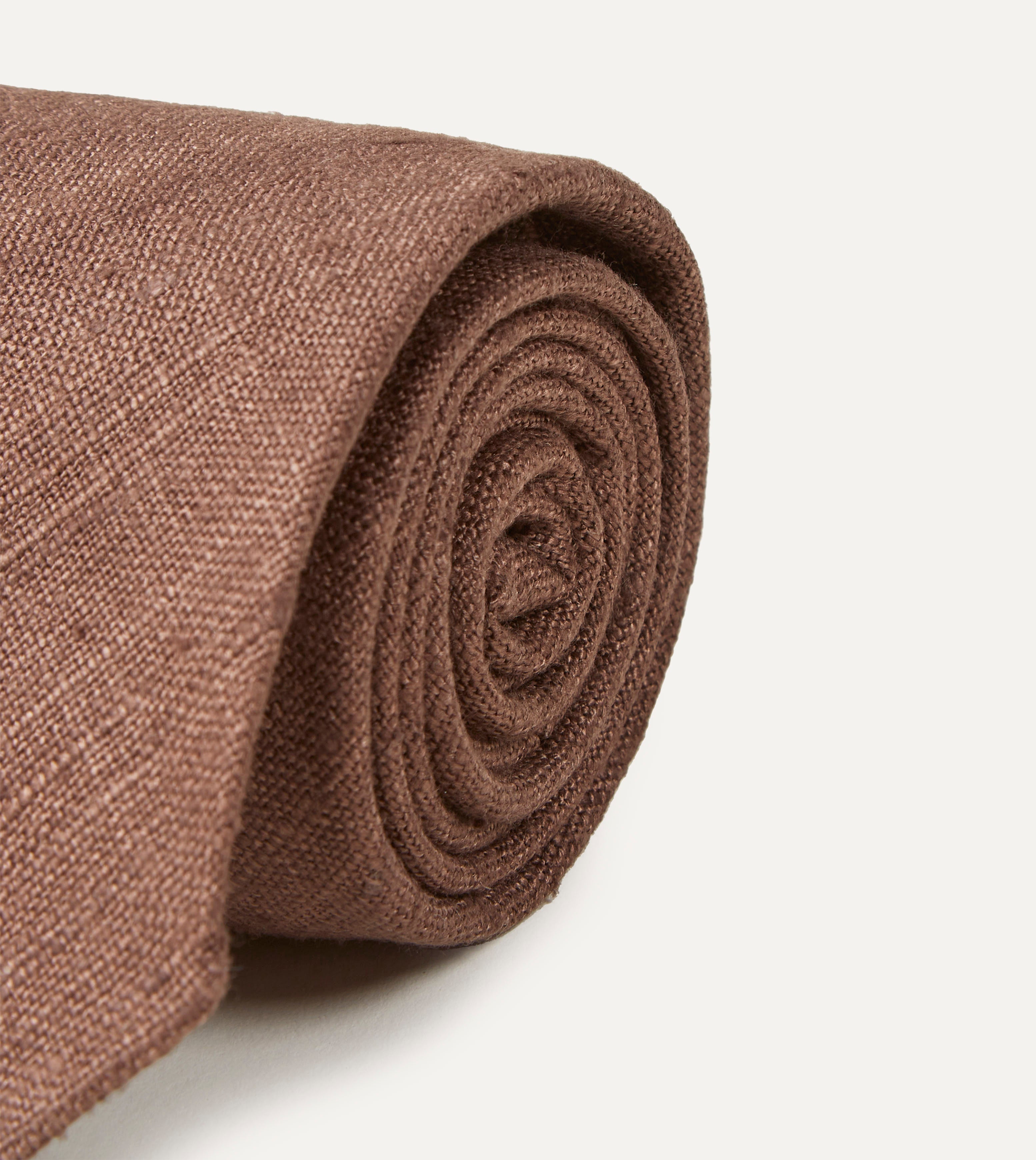 Handmade Brown Tussah Silk Tie for Men - Premium Hand Rolled Necktie for Business, Weddings & Formal Occasions