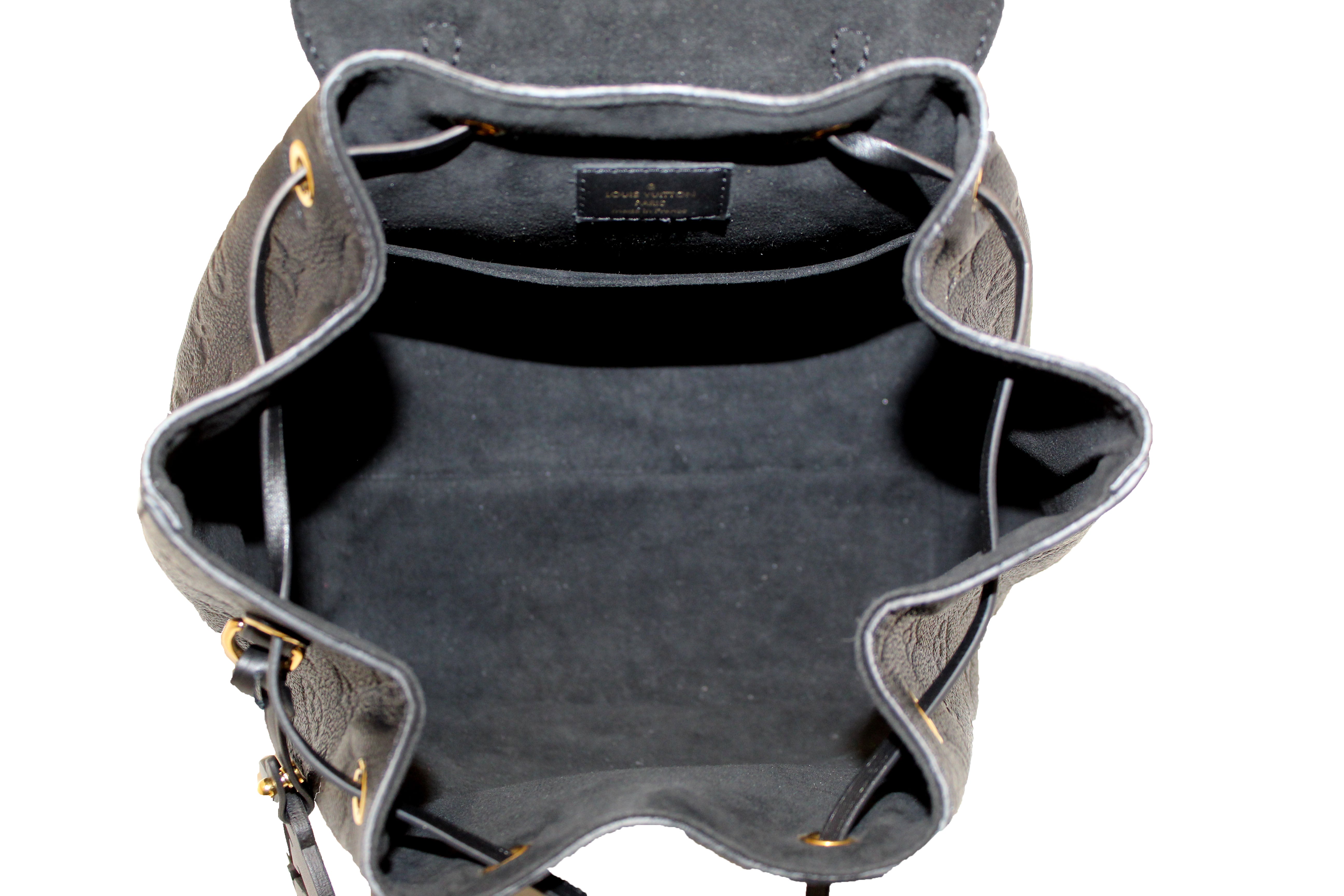 Authentic Louis Vuitton Black Monogram Empreinte Montsouris Backpack - Luxury Designer Backpack for Women, Travel & Everyday Use
