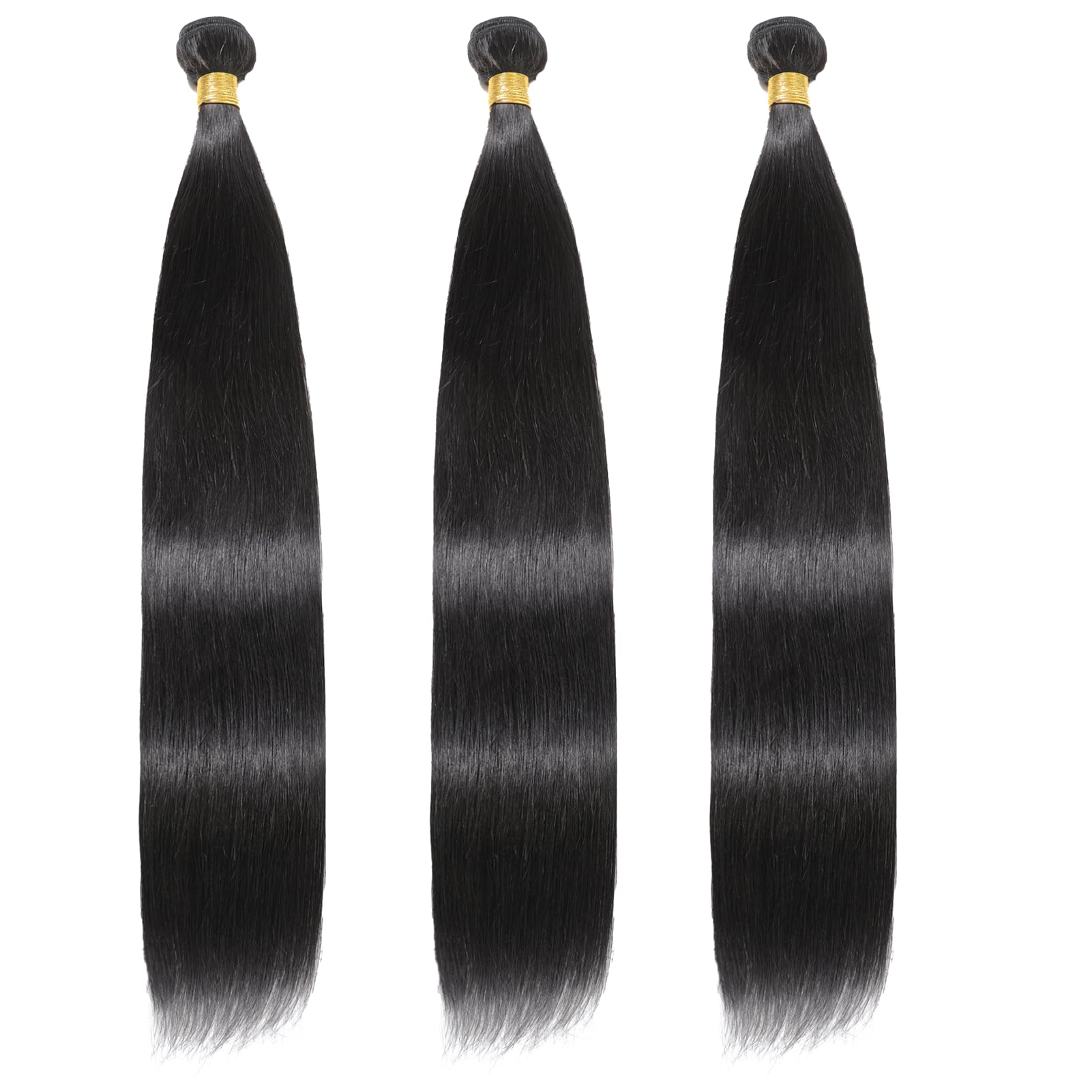 12A Brazilian Virgin Human Hair Bundles - 3 Bundles 100% Unprocessed Straight Weave Extensions (30