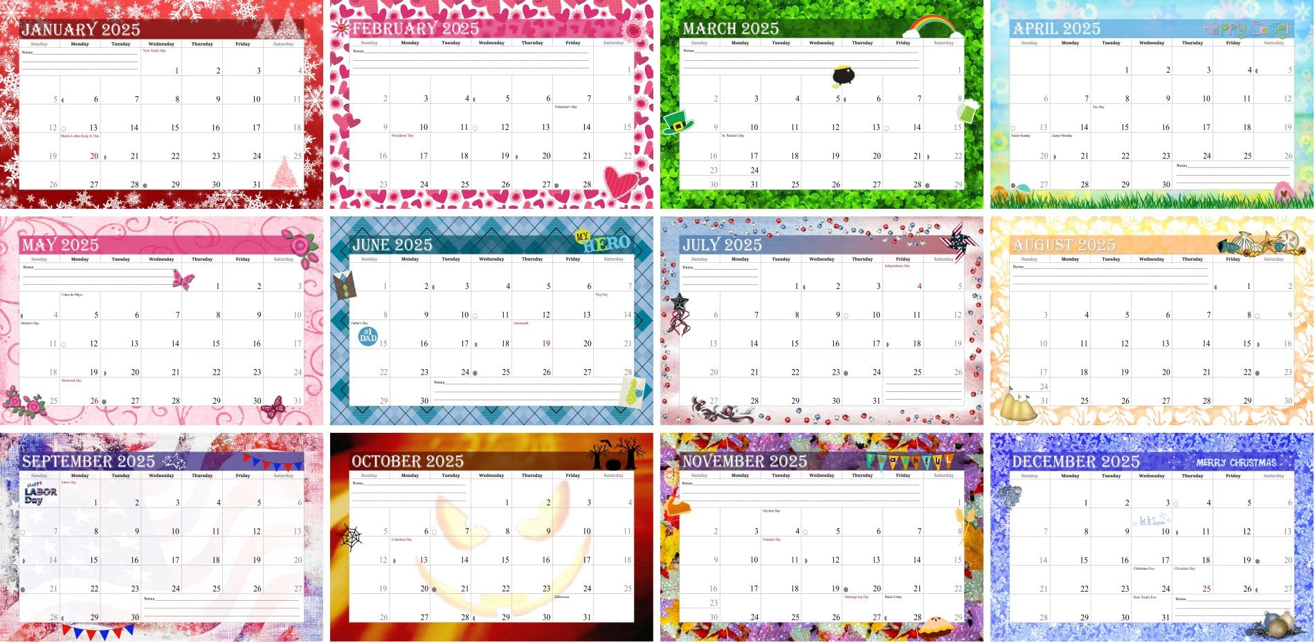 2025 Spiral-Bound Photo Frame Wall Calendar - Customizable with Your Own Photos - 12-Month Desktop & Wall Planner (Edition #08) - Multicolor - Perfect for Home, Office & Gift Giving