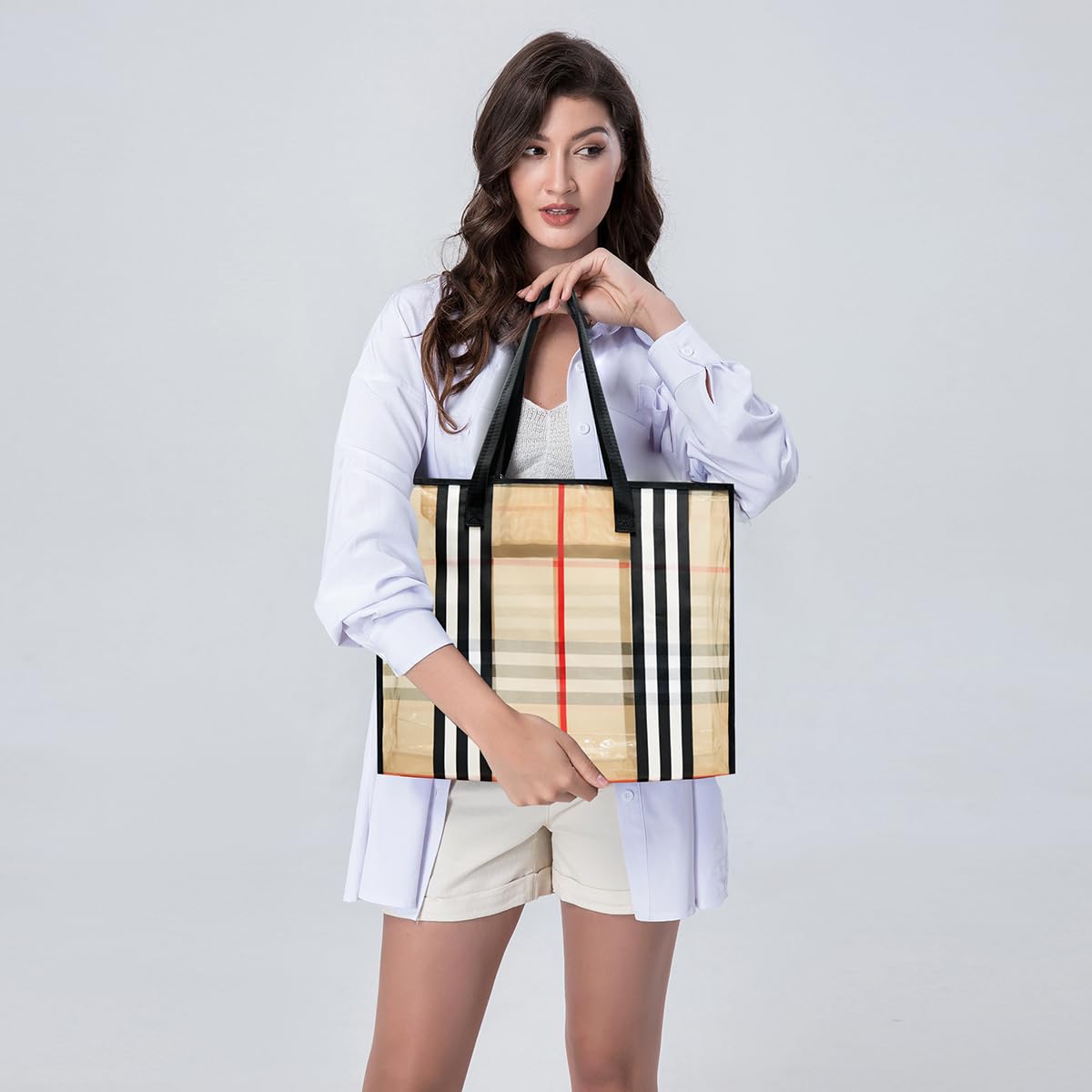 Large Clear Tote Bags for Women - Waterproof Beach Bag, Gym & Shopping Tote - Perfect for Swimming, Travel & Daily Use