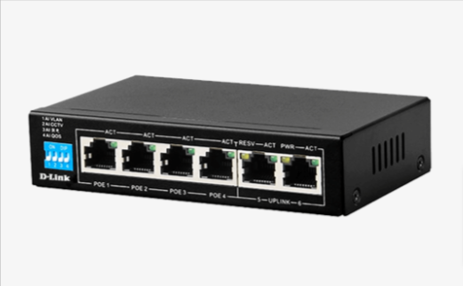 D-Link DES-1006P 6-Port Unmanaged PoE Switch | 60W Power Over Ethernet | Plug & Play | Ideal for Home Office, Security Cameras & VoIP Phones