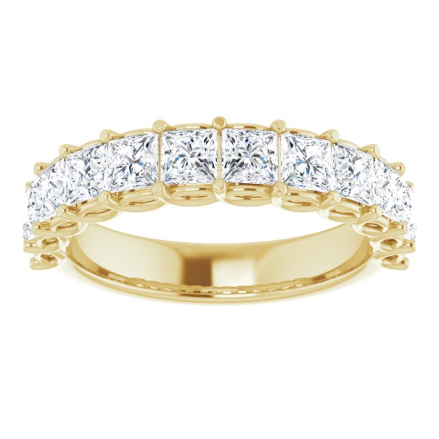2.16 Carat Princess Cut Diamond Wedding Band for Women - Elegant Bridal Ring for Engagement, Anniversary & Special Occasions