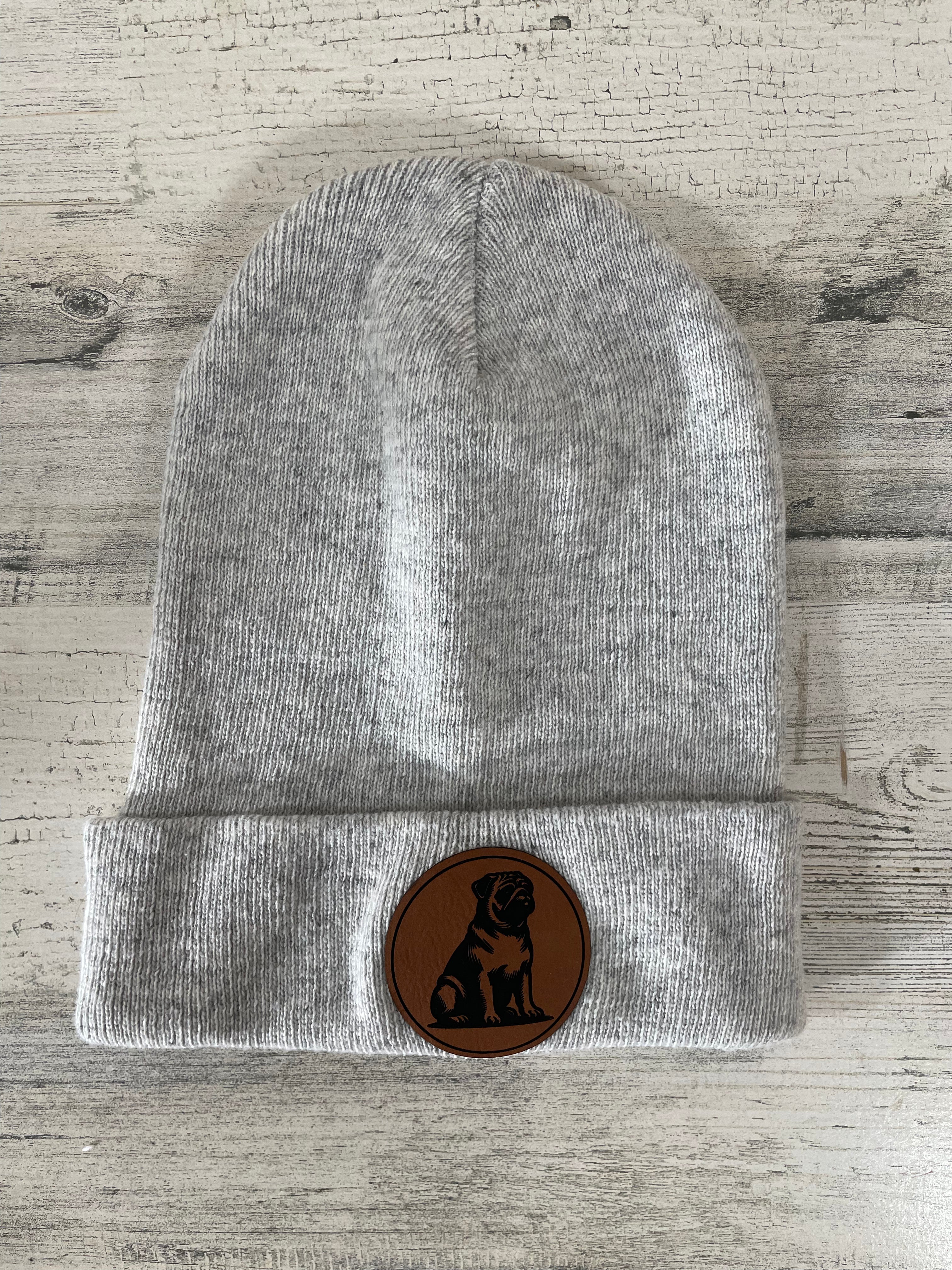Dog Breed Patch Knit Beanie Hat - Warm Winter Beanie for Men & Women - Perfect for Outdoor Activities, Hiking, and Cold Weather Fashion