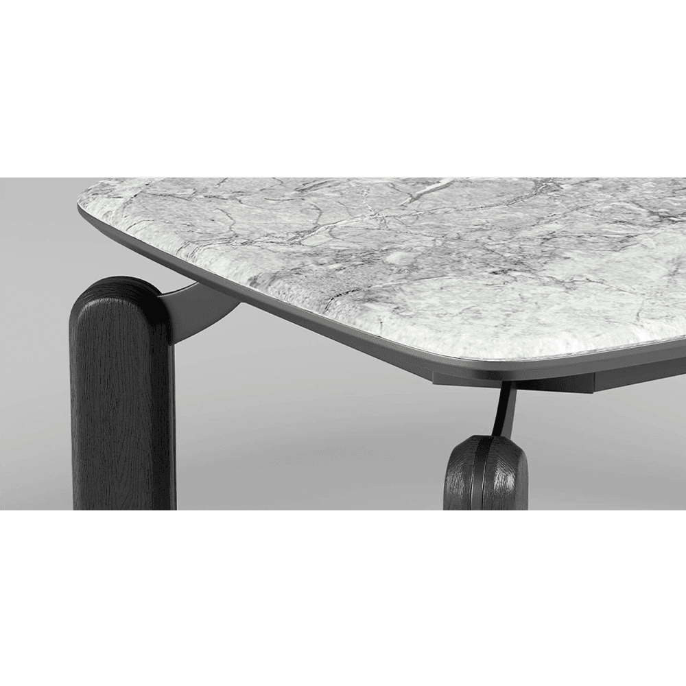 Genevieve Modern Marble Tech Dining Table - Light & Dark Finish - Perfect for Kitchen, Dining Room & Small Space Homes