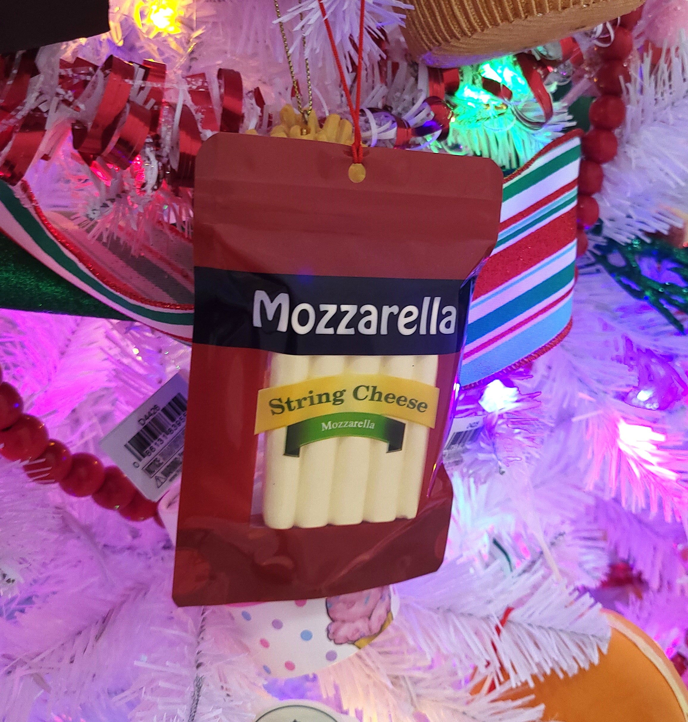 5.5 Inch String Cheese Christmas Ornament - Fun Holiday Decoration for Tree, Gifts, and Cheese Lovers