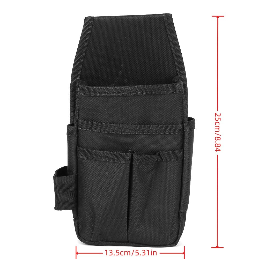 Delaman Black 6-Pocket Tool Belt Pouch - Heavy Duty Work Apron with Waist Pocket for Tool Storage & Organization - Perfect for Construction, Carpentry, DIY Projects & Home Repairs