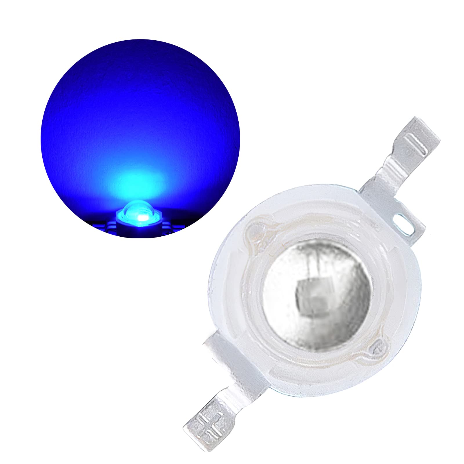 20-Pack 1W Blue LED Beads - High Power LED Chips & Lamp Bulbs for Stage Lighting, DJ Equipment, and Home Decoration