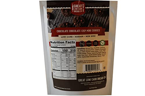 Low Carb Chocolate Chip Mini Cookies 64g | Keto Friendly Snacks | Non-GMO, Sugar Free & Healthy | Perfect for Weight Loss, Diabetic Diet & On-the-Go Snacking
