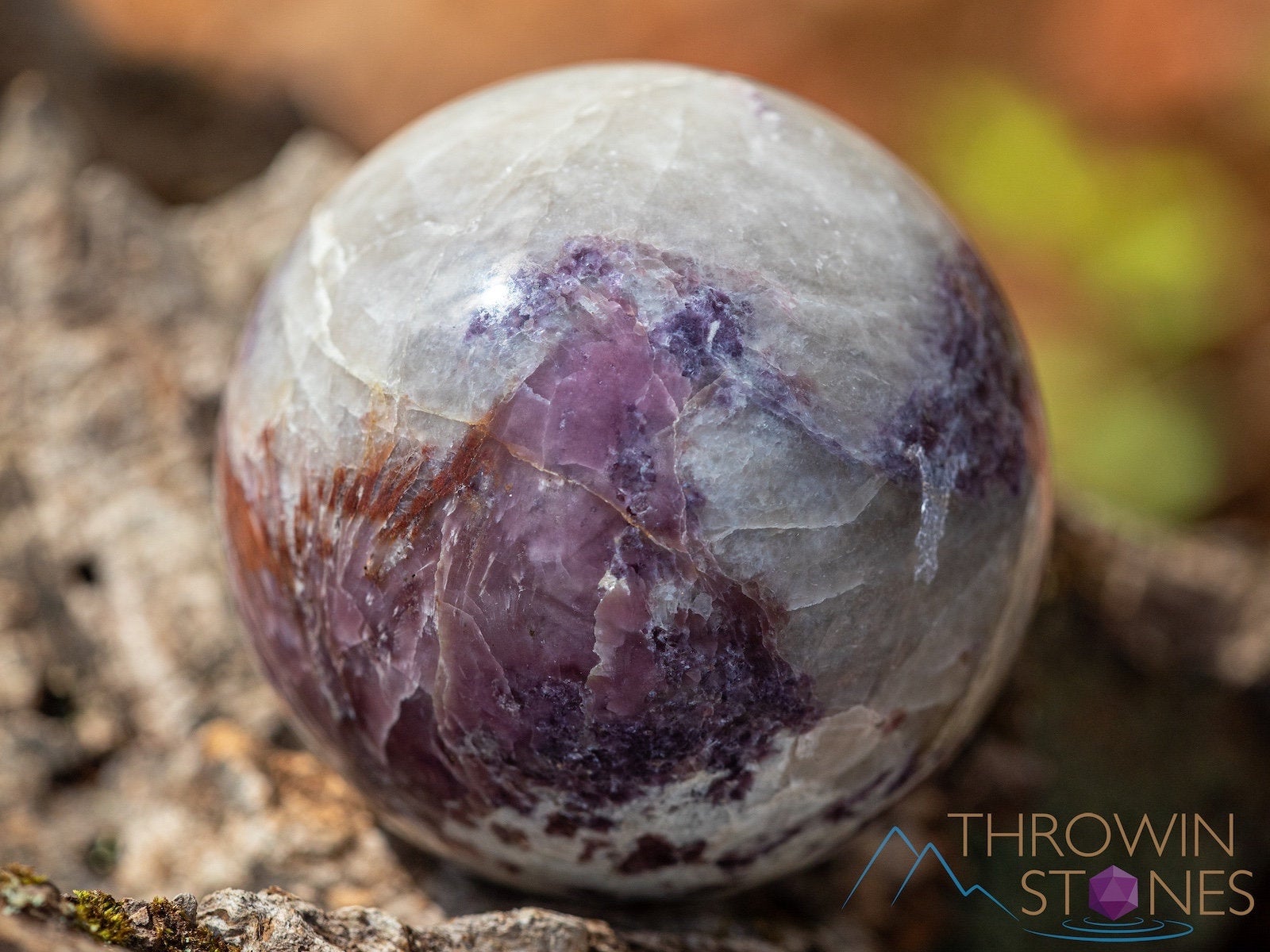 Lepidolite and Tourmaline Crystal Sphere - Healing Stone Ball for Meditation, Feng Shui, and Home Decor - Perfect Housewarming Gift (39816)