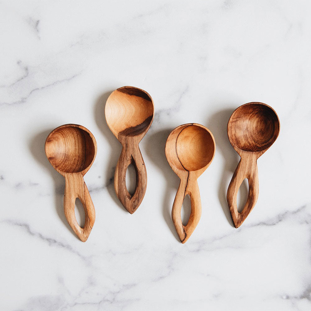 Premium Wooden Scoop Spoon Set - Natural Bamboo Kitchen Utensils for Cooking, Baking & Serving - Ideal for Ice Cream, Coffee, Sugar & Spices
