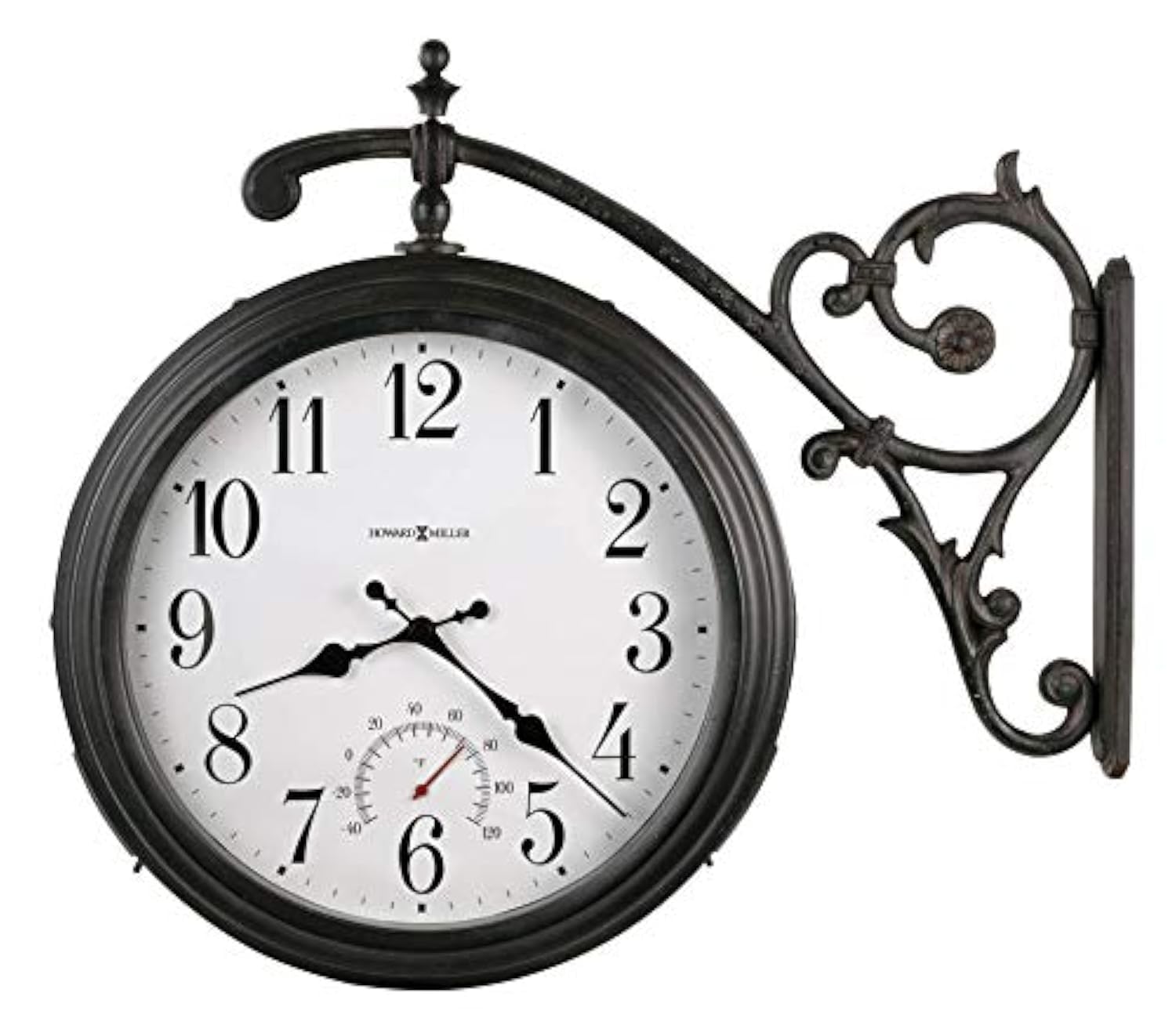 Howard Miller Gladwin II Wall Clock - 12 Inch Round Iron Clock with Powder Coated Finish for Living Room, Bedroom & Office Decor | Silent Non-Ticking Quartz Movement