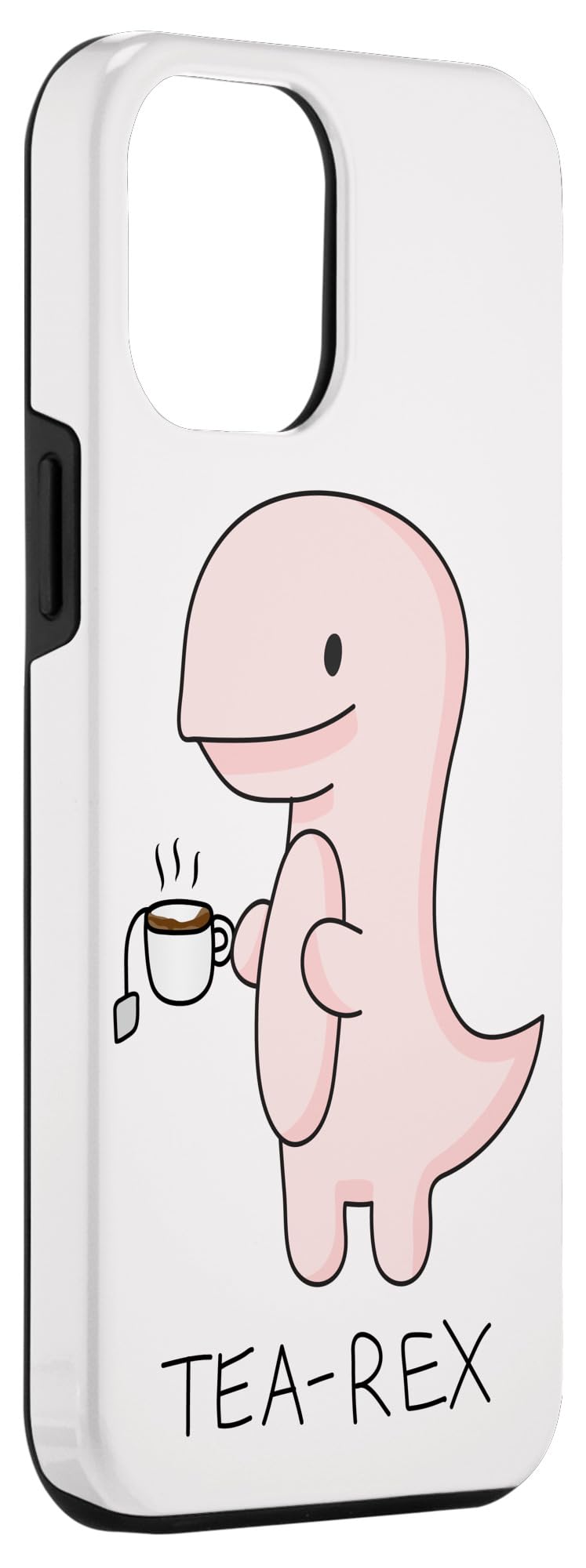 iPhone 12 Pro Max Tea Rex Dinosaur Cartoon Funny Pale Pink Phone Case - Perfect for Daily Use, Gifts, and Dino Lovers