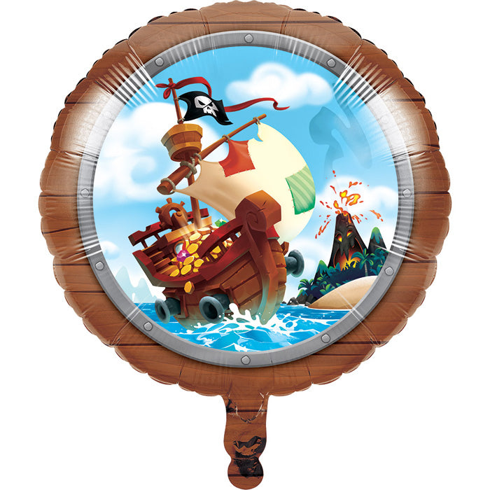 10-Piece Bulk Treasure Island Pirate Mylar Balloons for Birthday Parties, Baby Showers & Themed Events - Gold & Silver Foil Balloon Decorations