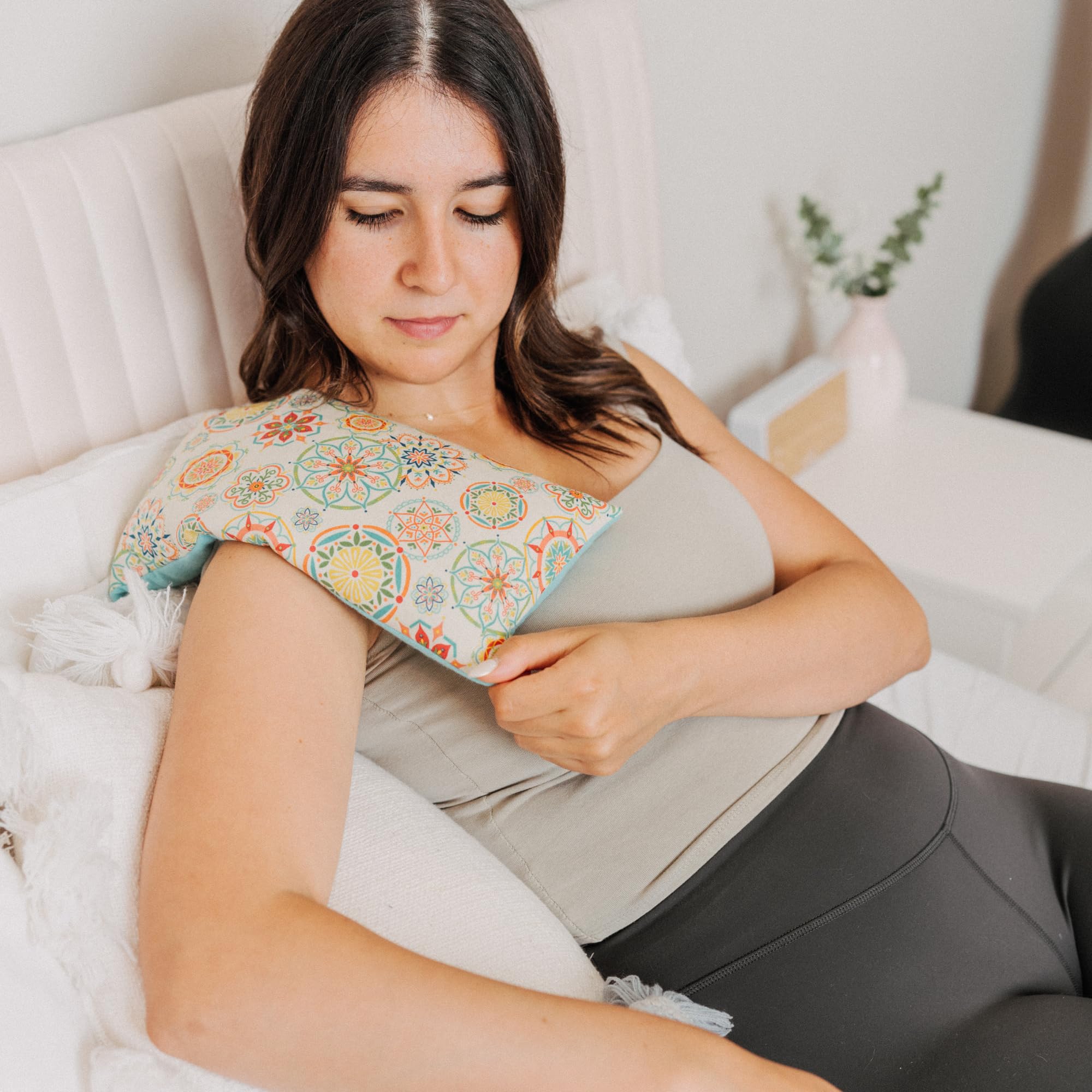Premium Large Microwave Heating Pad with Flax Seed - Scented or Unscented for Back Pain & Cramp Relief - 6