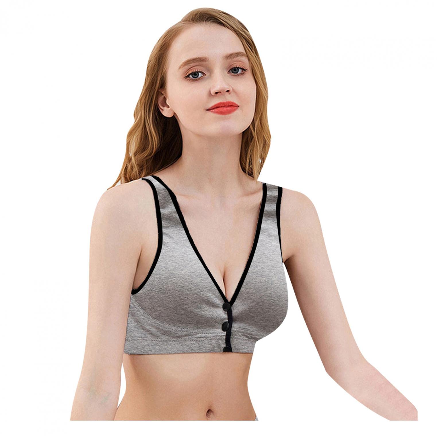 GUGUO Wireless Bras for Women - Front Closure Nursing Bra, Seamless Comfort Maternity & Breastfeeding Bra - Perfect for Daily Wear, Yoga & Sleeping