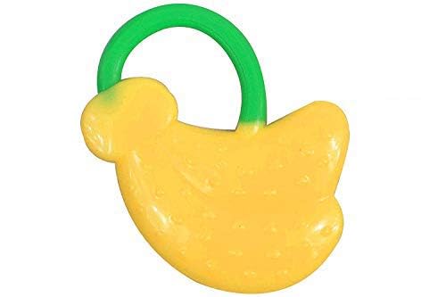 Joy Buzz Fruits Teether Rattle Nibbler - BPA-Free Silicone Baby Teething Toy with Rattle Sound | Safe Chewing Relief for 0-12 Month Olds | Yellow Banana & Orange | Perfect for Soothing Sore Gums During Playtime & Travel
