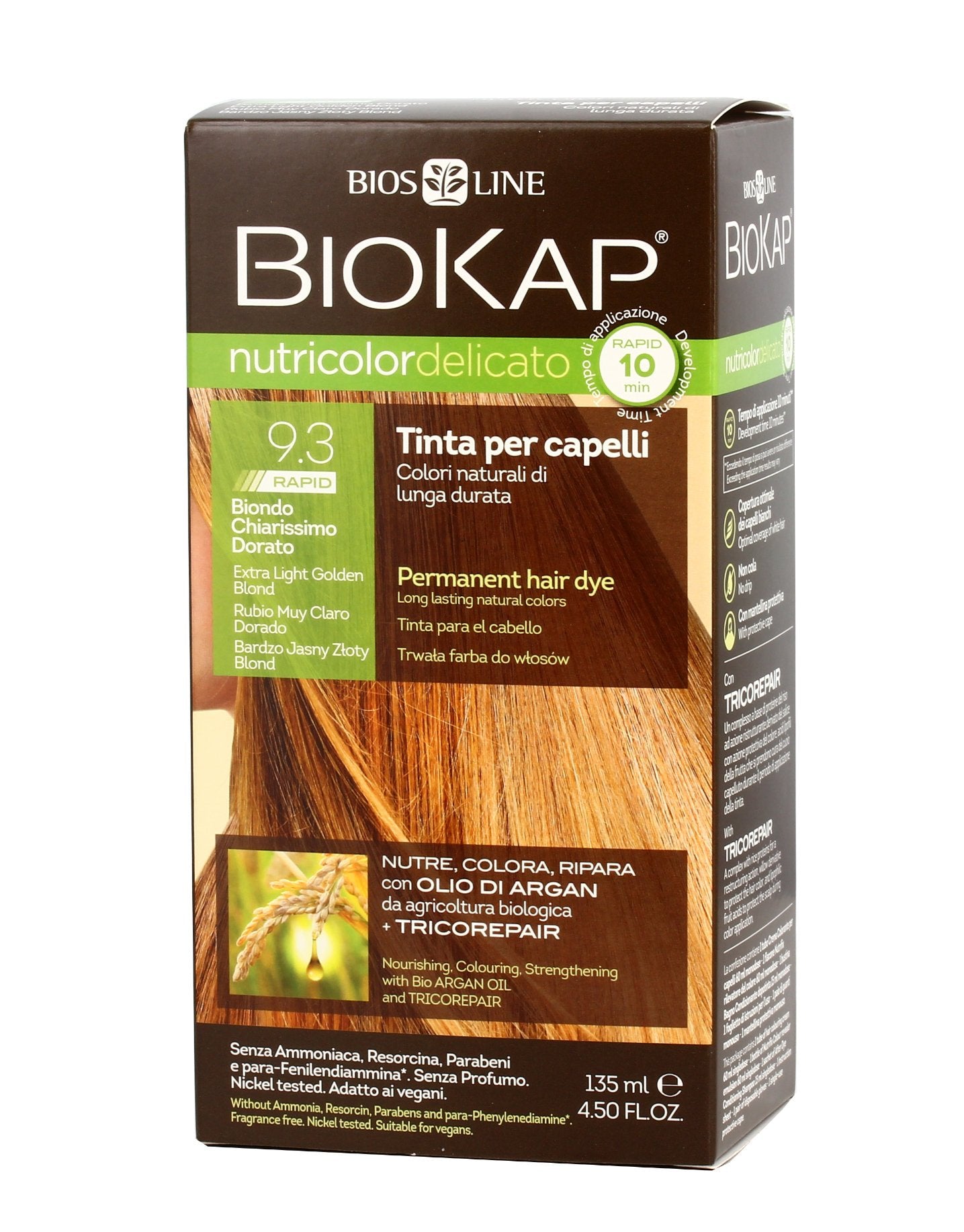 Biokap Nutricolor Delicato Rapid 7.1 Swedish Blonde Hair Dye - Ammonia Free Permanent Hair Color for Natural Blonde Highlights | Perfect for At-Home Hair Coloring & Salon-Quality Results