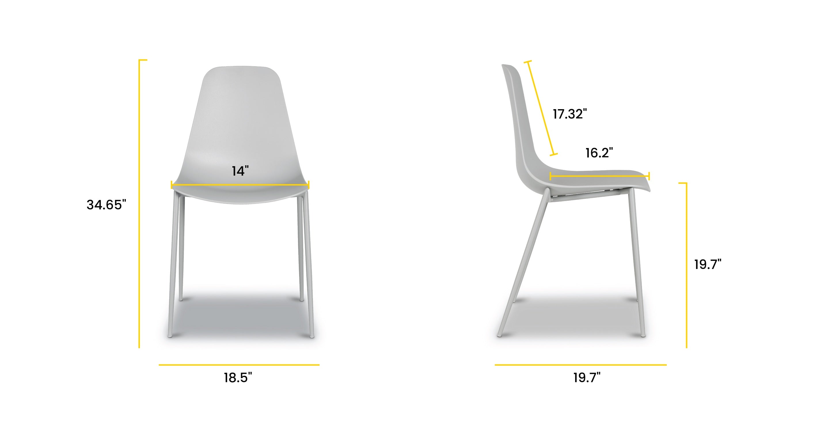 Isla Dining Chair - Modern Wooden Dining Room Chairs Set of 2, Comfortable Upholstered Seat with Sturdy Metal Legs - Perfect for Kitchen, Dining Room, Breakfast Nook & Home Decor