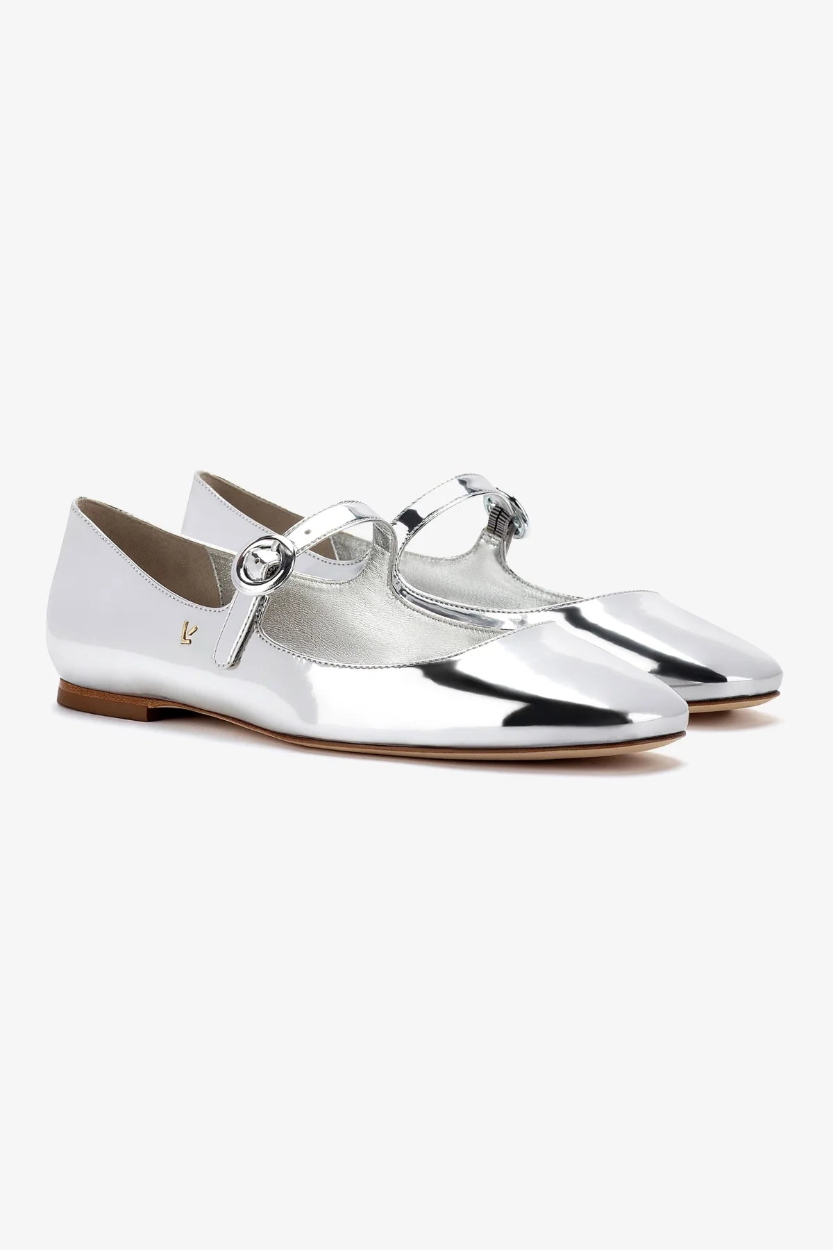 Blair Ballet Flat Shoes for Women - Silver Specchio Mirror Finish - Comfortable & Stylish for Work, Parties & Everyday Wear